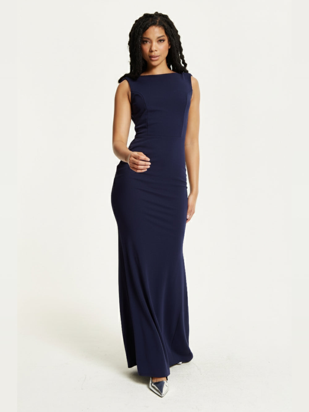 Navy Sleeveless Maxi Dress
