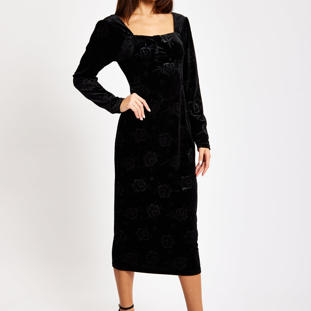 
                  
                    Liquorish Corset Detail Midi Black Velvet Dress
                  
                