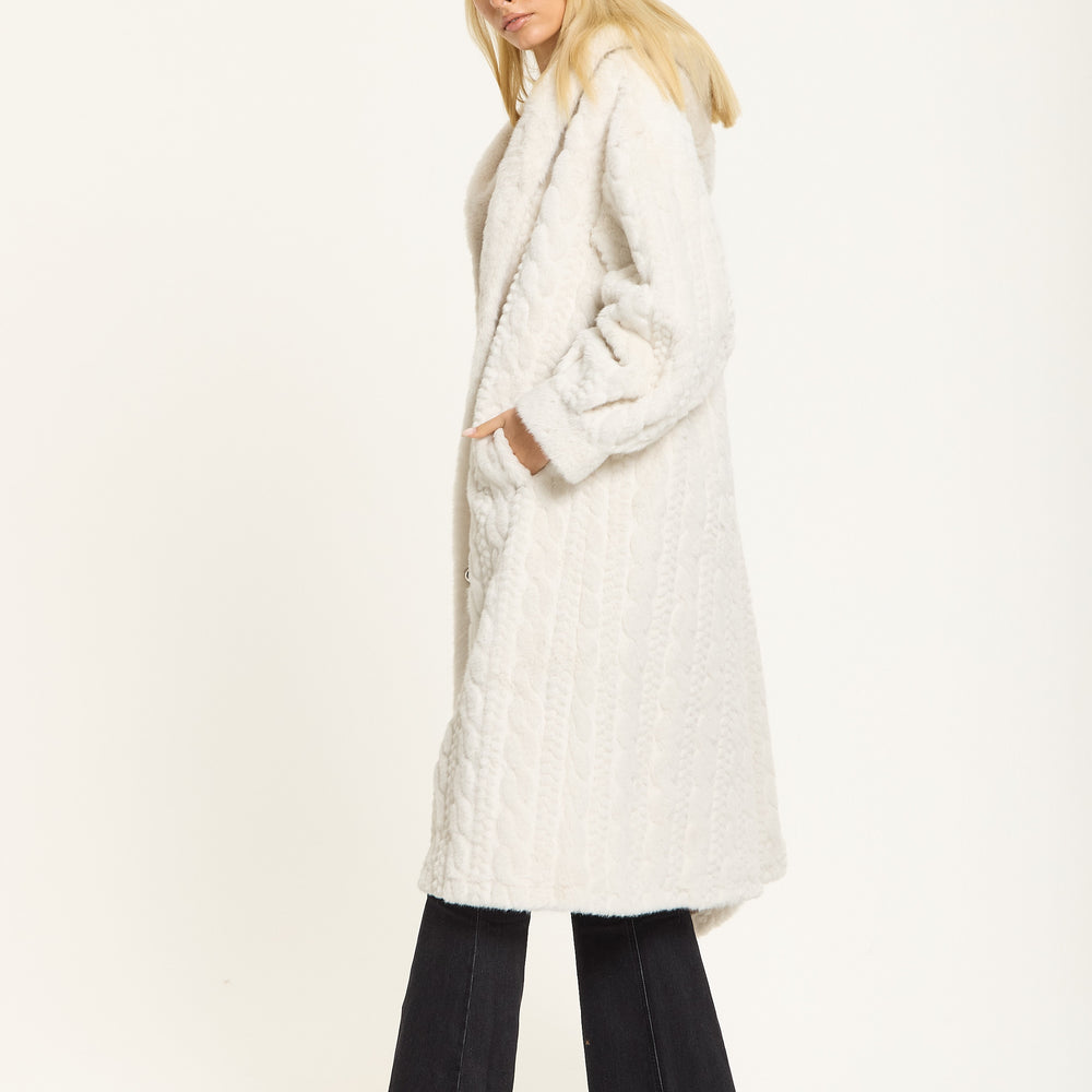 
                  
                    Ivory Hooded Faux Fur Coat
                  
                