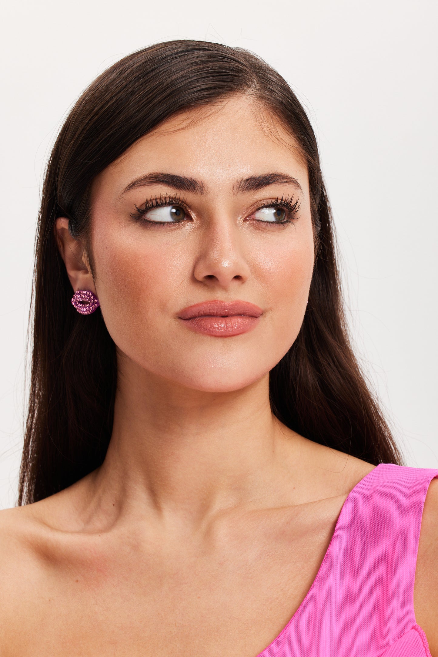 
                  
                    Liquorish Pair Of Lips Stud Earrings With Rhinestone Embellishment In Pink
                  
                