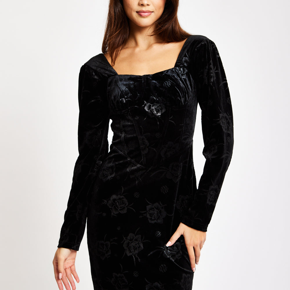 
                  
                    Liquorish Corset Detail Mini Black Velvet Dress
                  
                