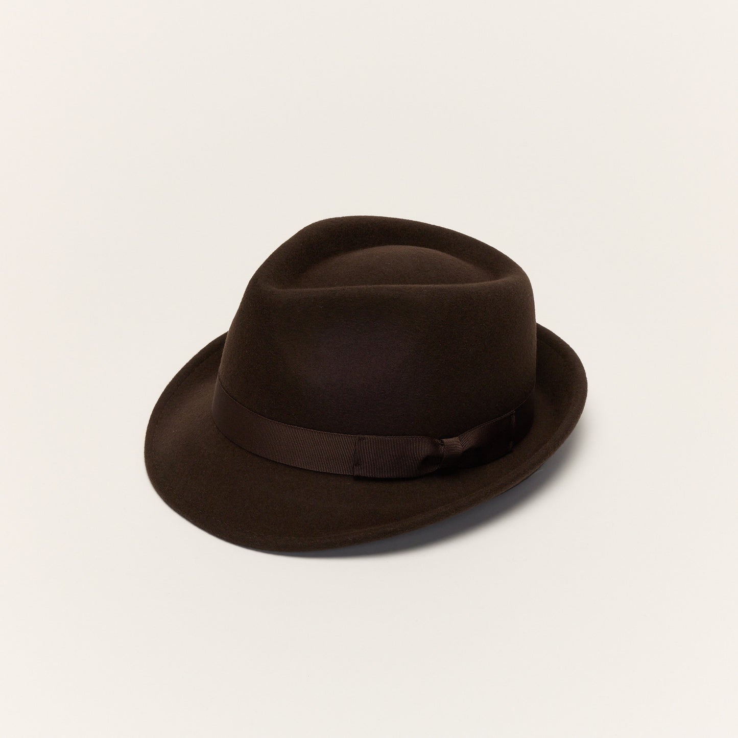 
                  
                    Brown Trilby Hat With Teardrop Crown
                  
                