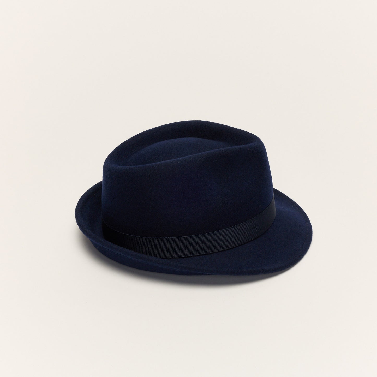 
                  
                    Navy Trilby Hat With Teardrop Crown
                  
                