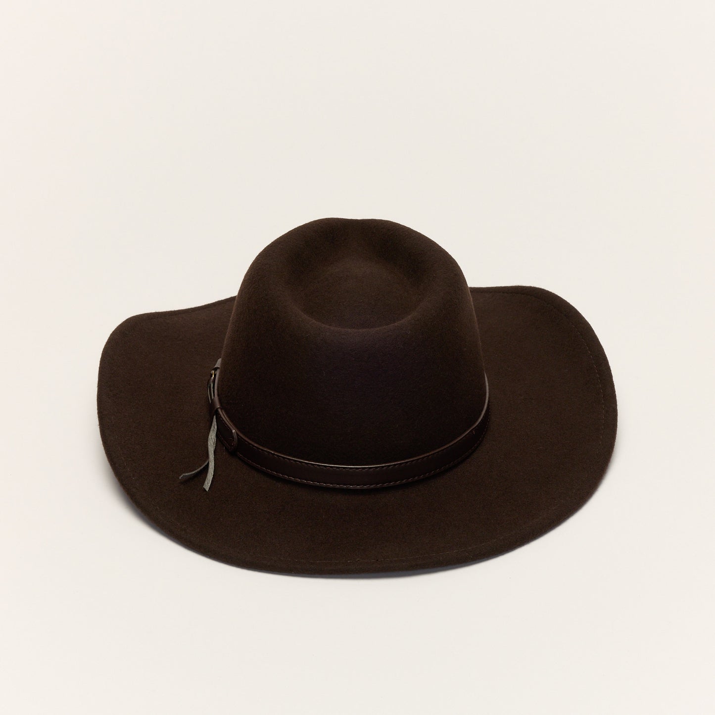
                  
                    Brown Wool Cowboy Hat With Slim Leather Band
                  
                