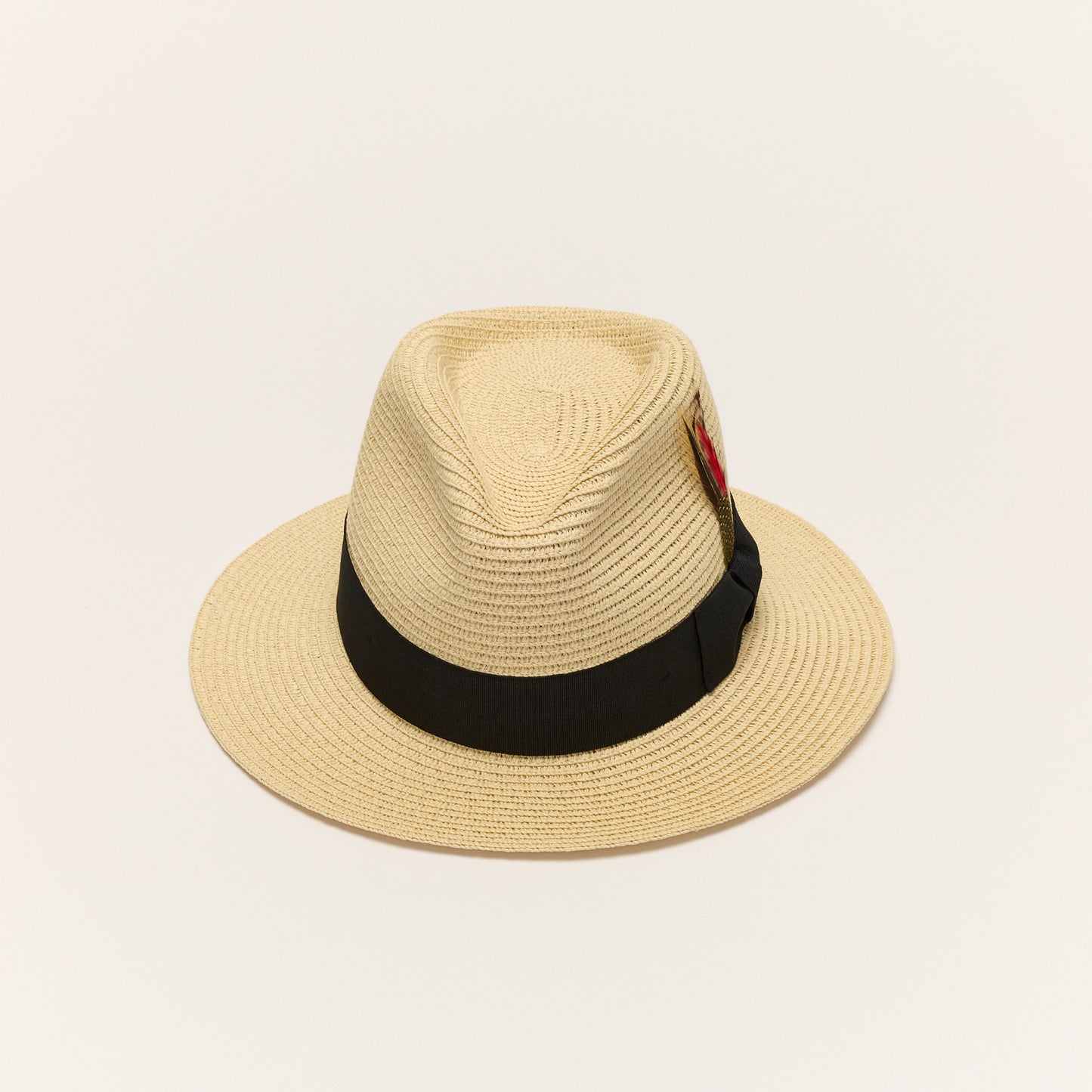 
                  
                    Beige Paper Straw Fedora Hat With Ribbon Band
                  
                