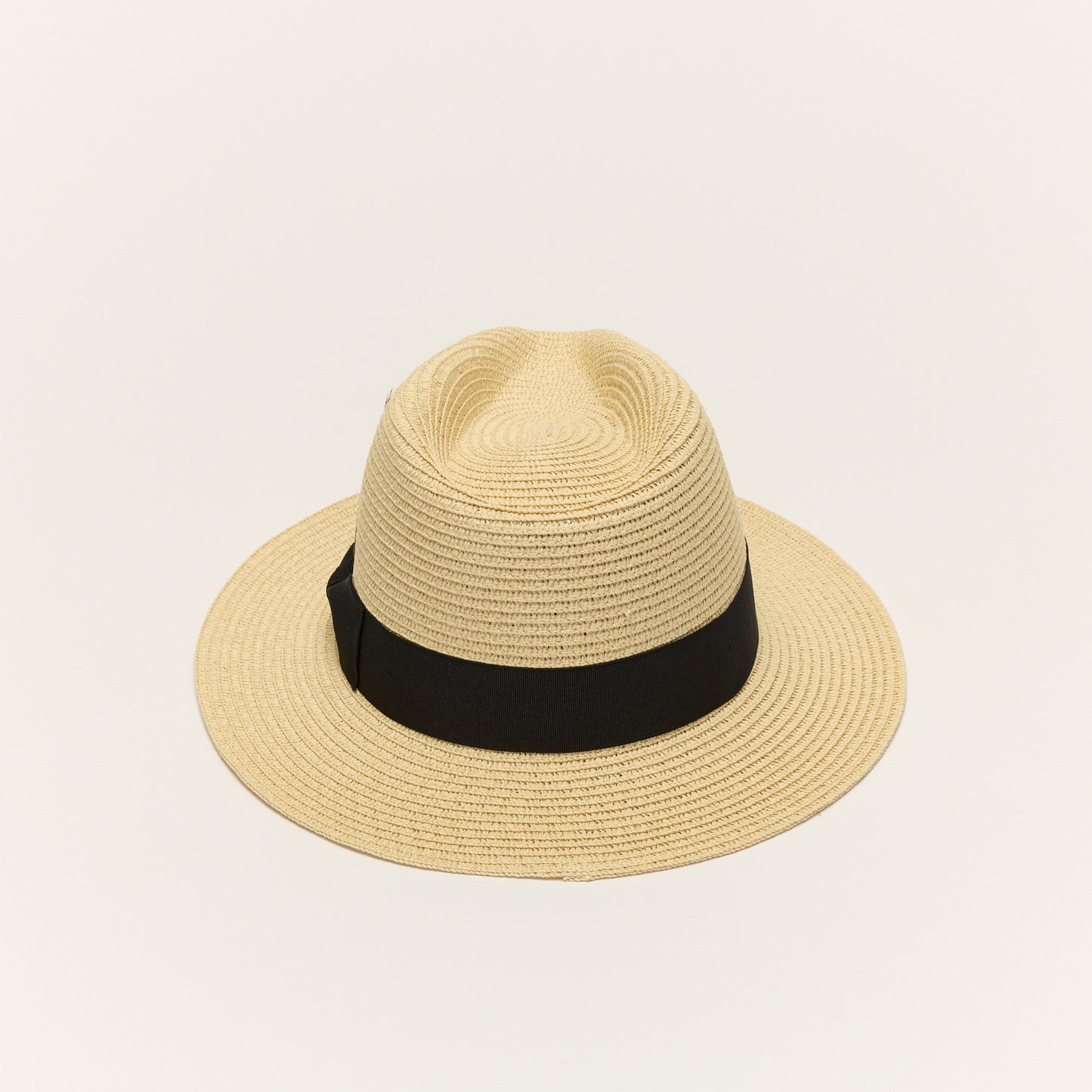 
                  
                    Beige Paper Straw Fedora Hat With Ribbon Band
                  
                