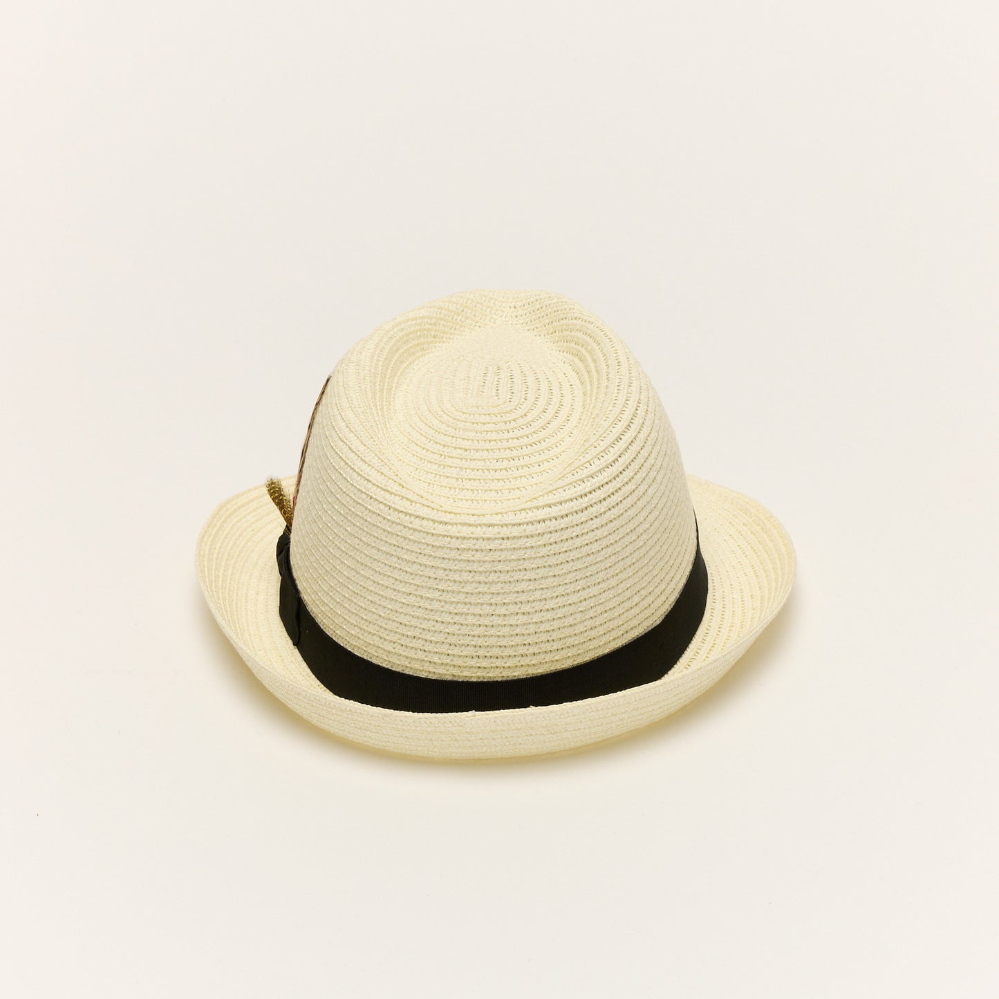 
                  
                    Cream Summer Straw Trilby Hat With Feather
                  
                