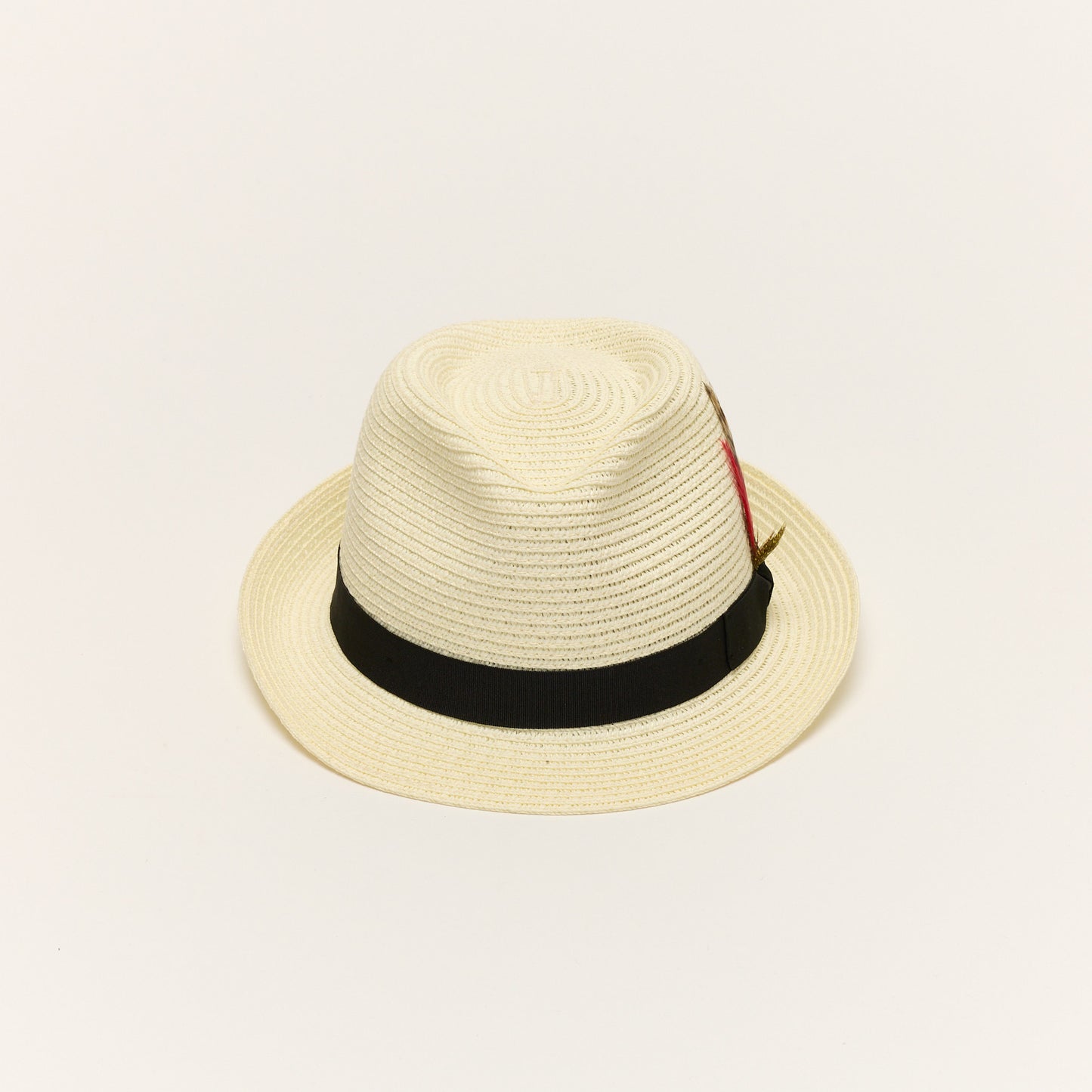 
                  
                    Cream Summer Straw Trilby Hat With Feather
                  
                