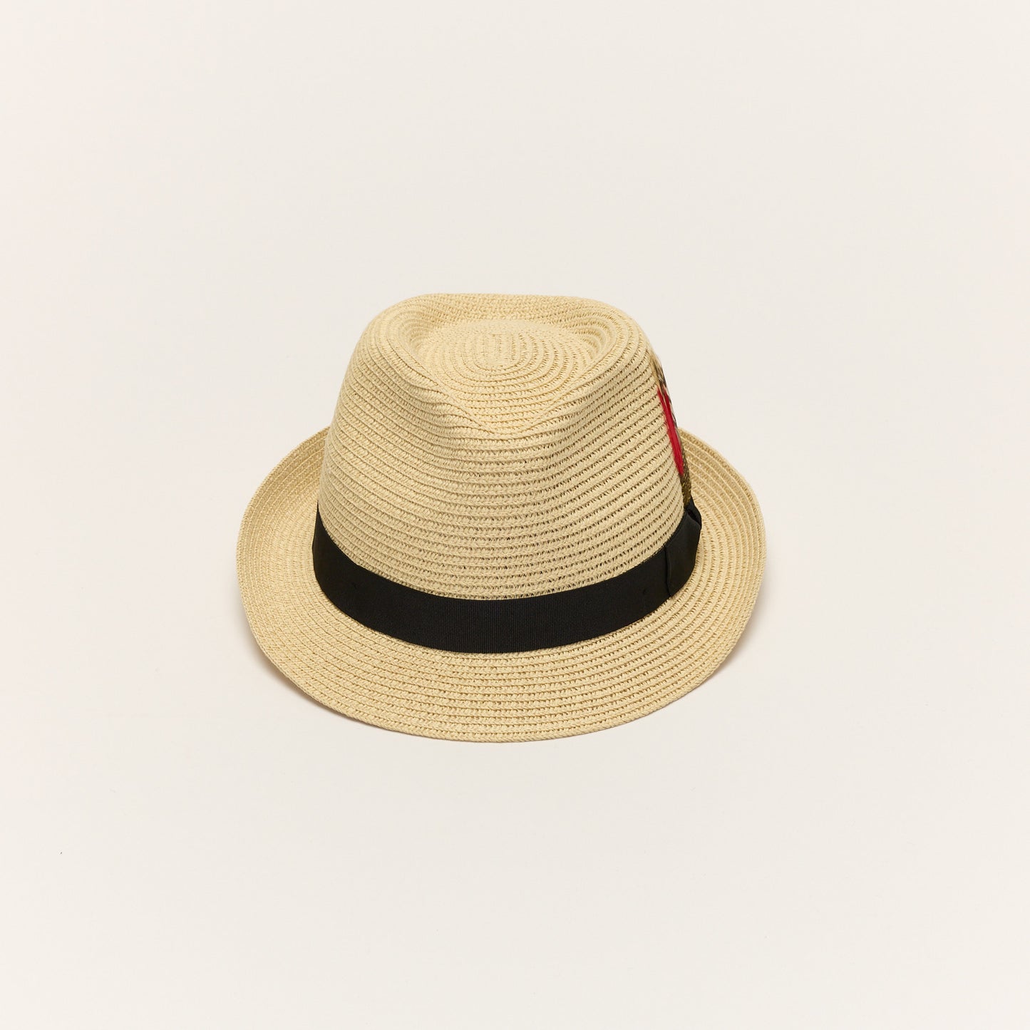 
                  
                    Beige Summer Straw Trilby Hat With Feather
                  
                