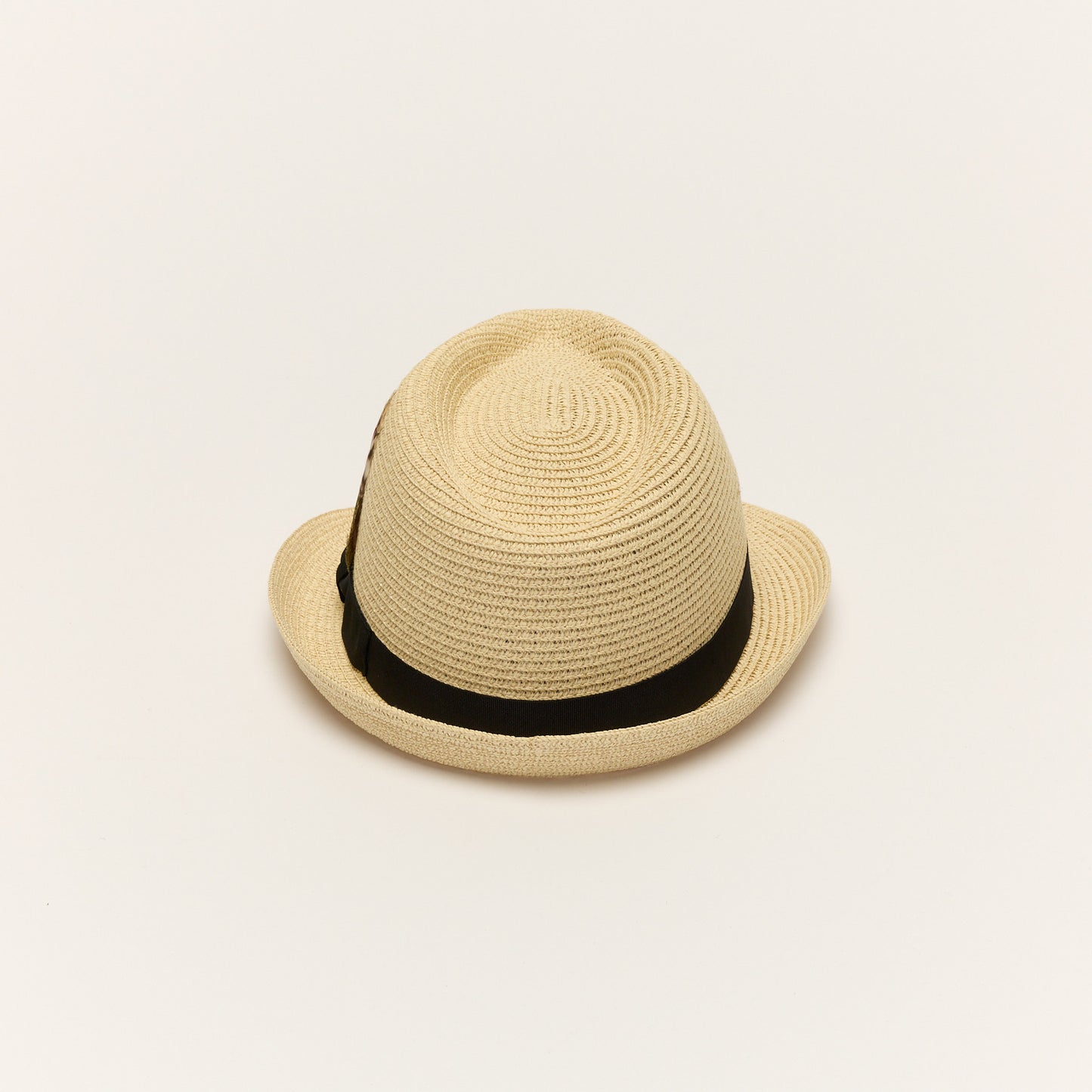 
                  
                    Beige Summer Straw Trilby Hat With Feather
                  
                
