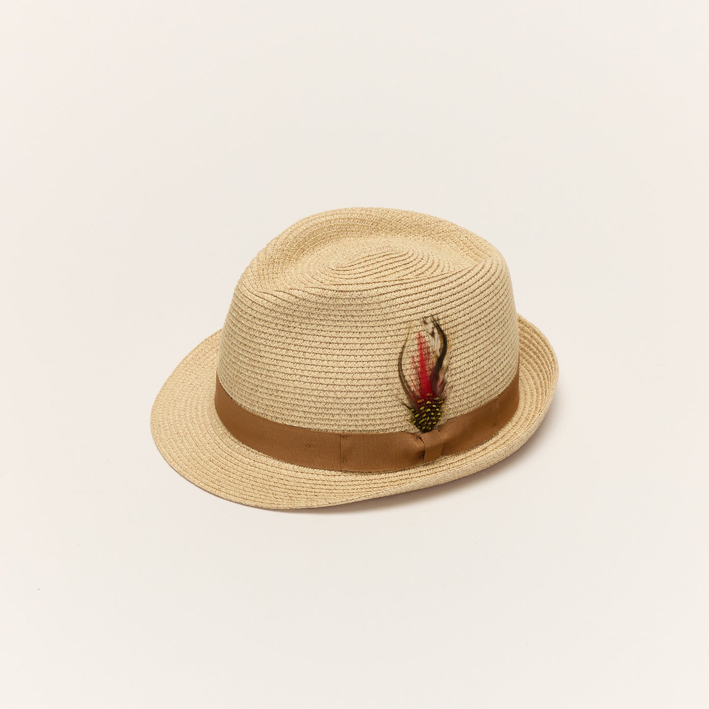 
                  
                    Natural Summer Straw Trilby Hat With Feather
                  
                