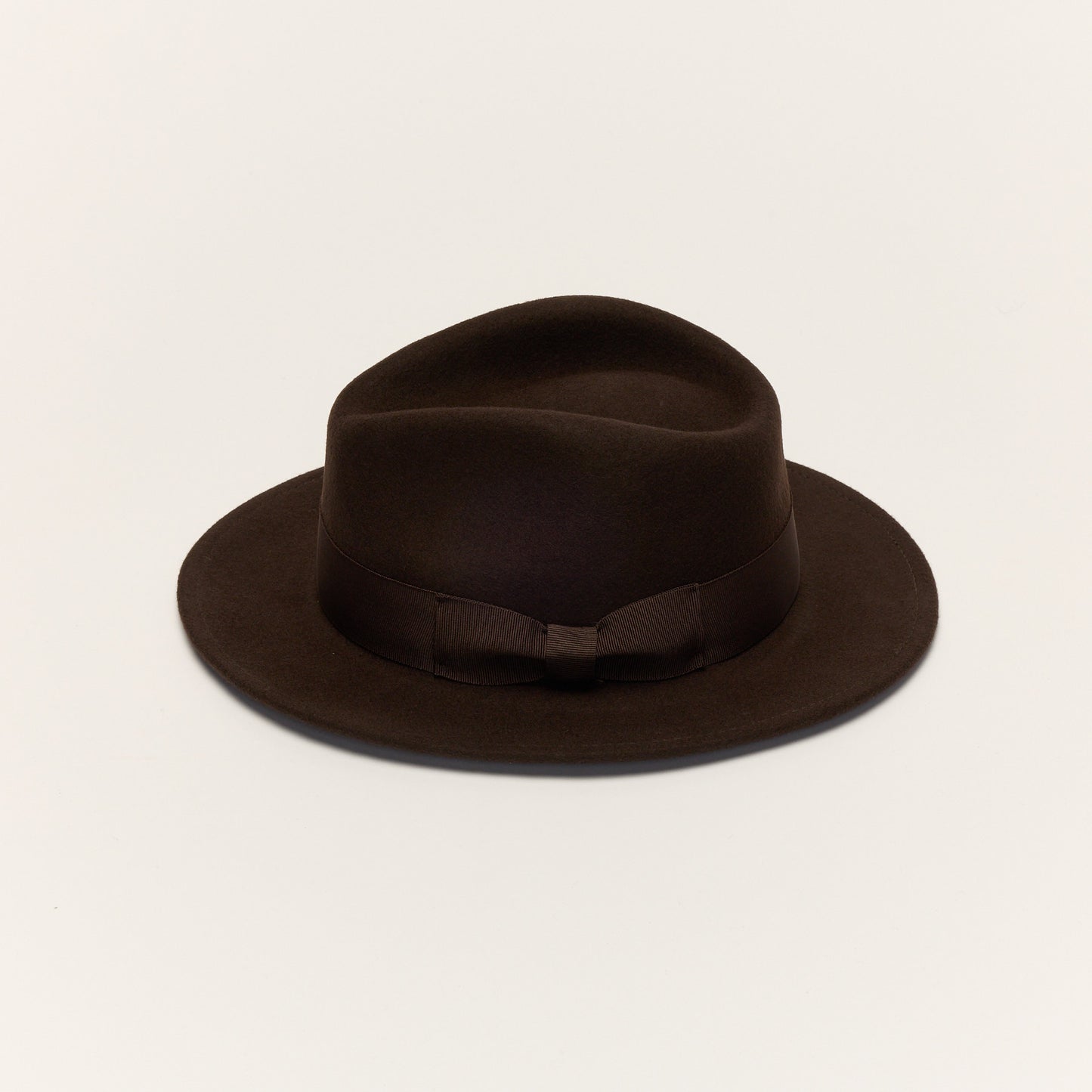 
                  
                    Brown Wool Felt Fedora Hat With Bow Band
                  
                