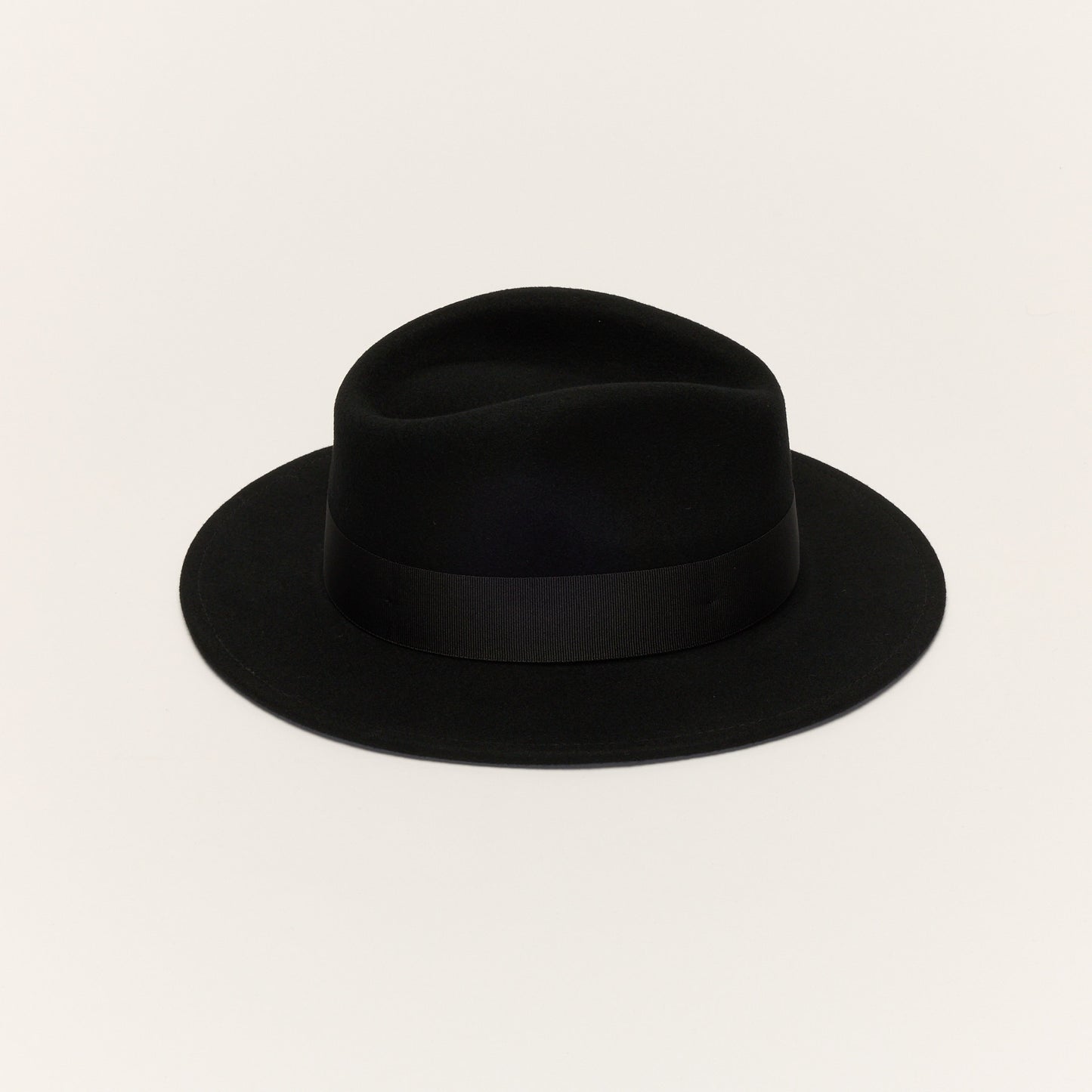 
                  
                    Black Wool Felt Fedora Hat With Bow Band
                  
                