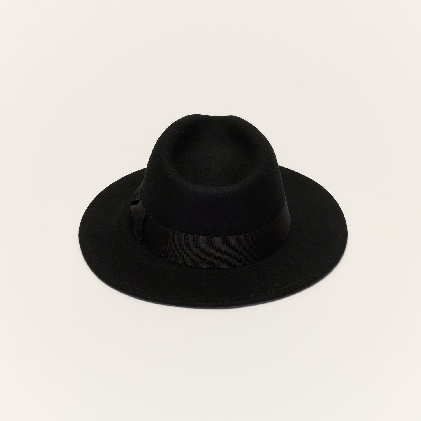 
                  
                    Black Wool Felt Fedora Hat With Bow Band
                  
                