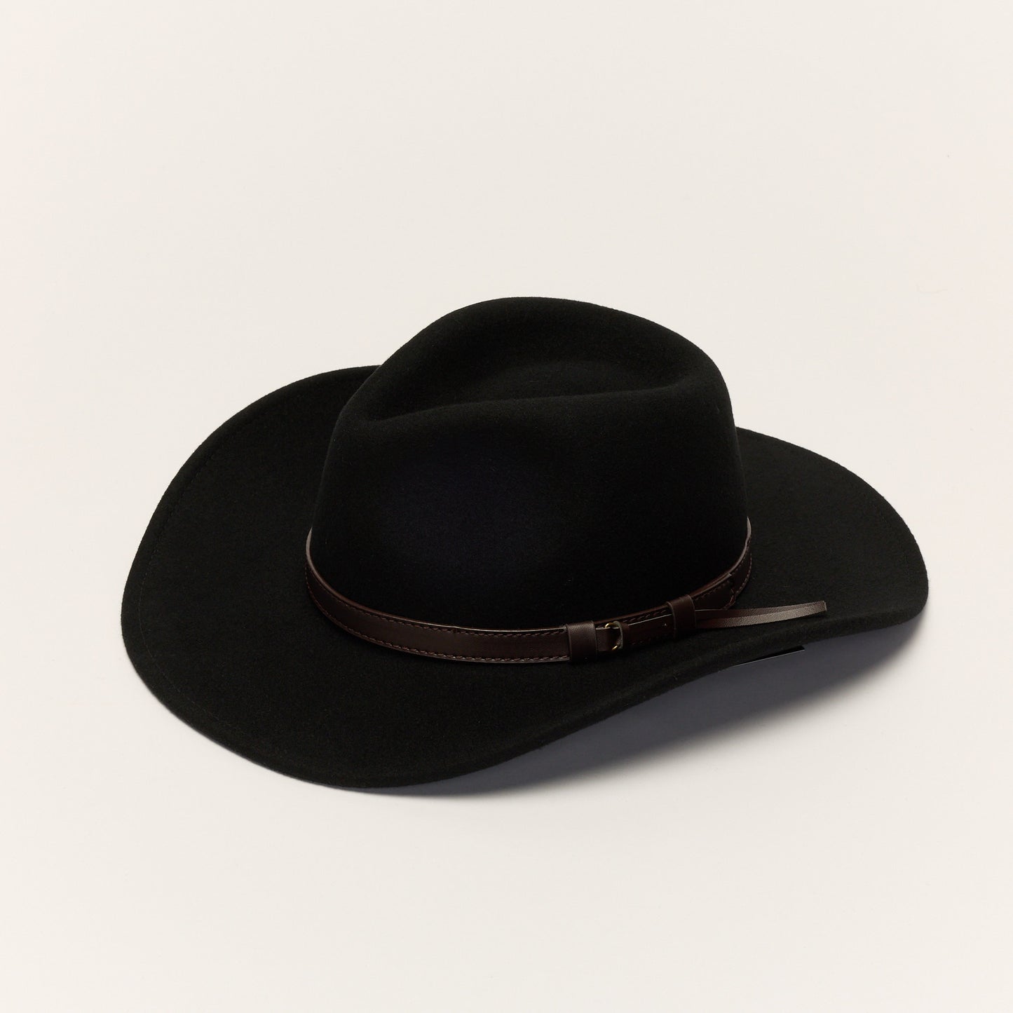 
                  
                    Black Wool Cowboy Hat With Slim Leather Band
                  
                