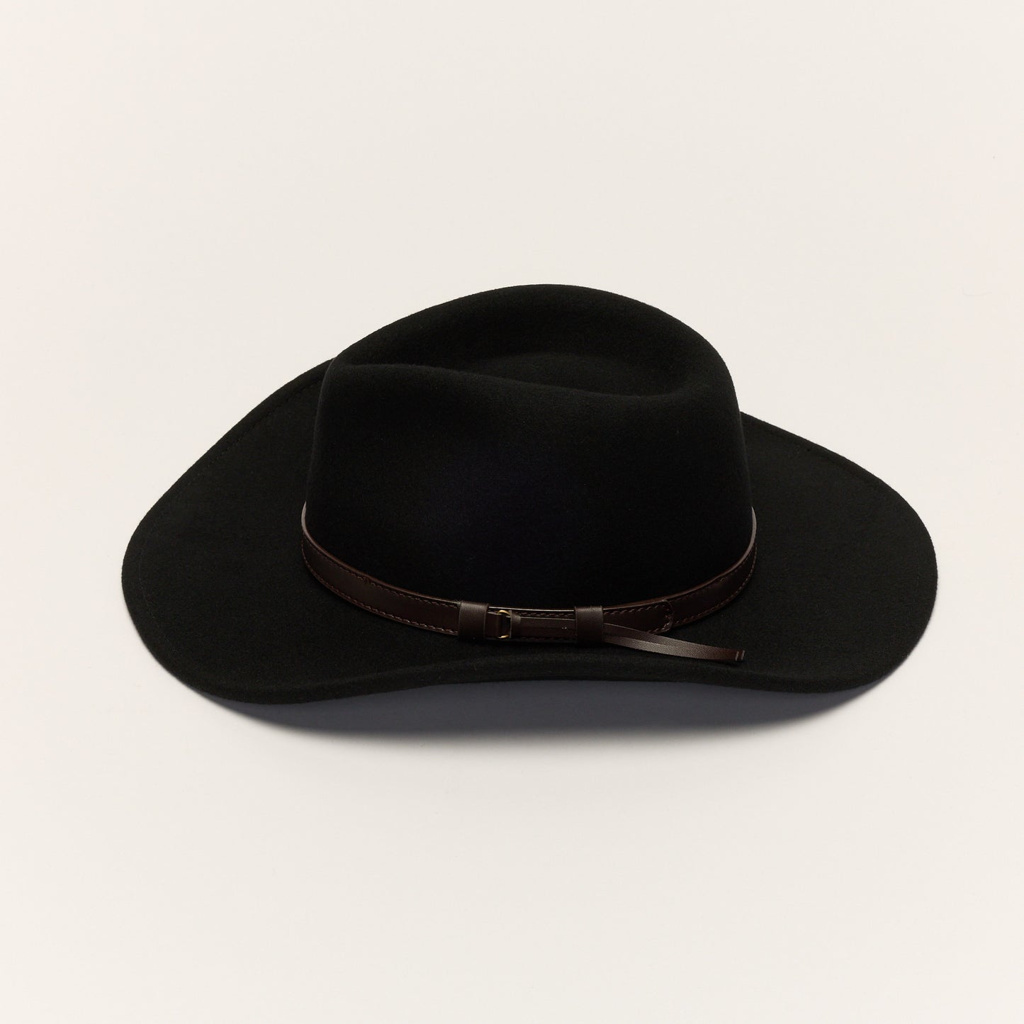 
                  
                    Black Wool Cowboy Hat With Slim Leather Band
                  
                