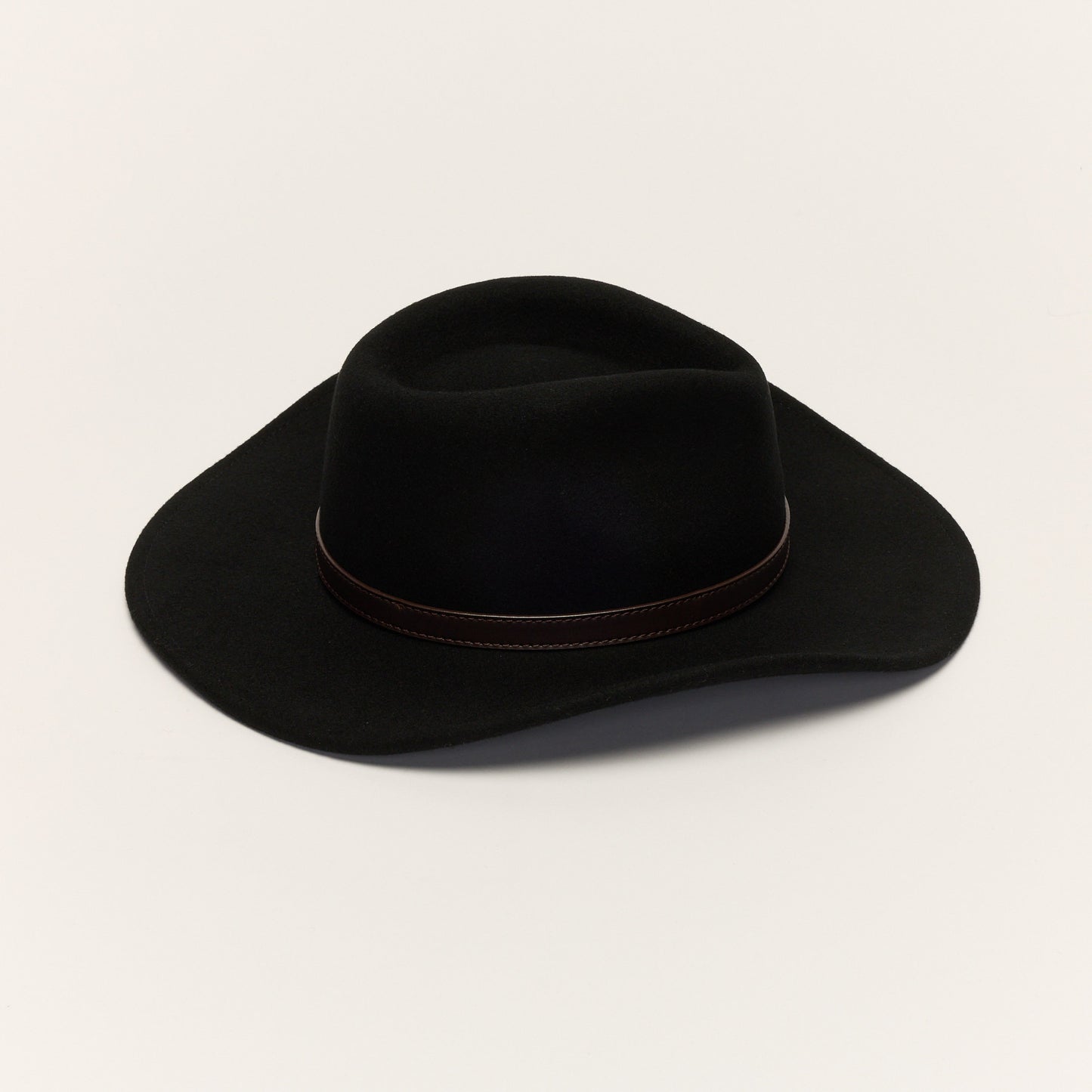 
                  
                    Black Wool Cowboy Hat With Slim Leather Band
                  
                