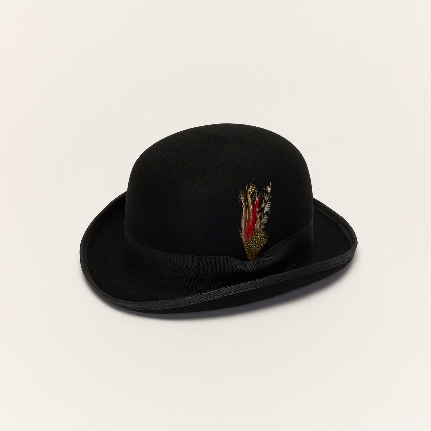 
                  
                    Black Wool Bowler Hat With Curved Brim
                  
                