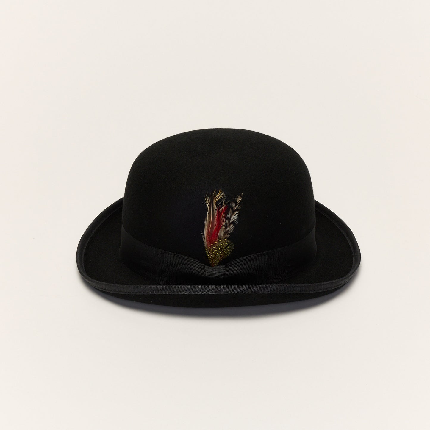 
                  
                    Black Wool Bowler Hat With Curved Brim
                  
                