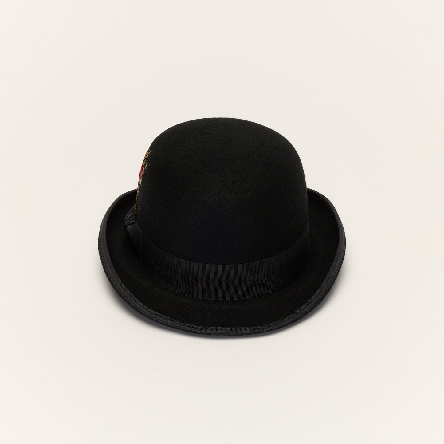 
                  
                    Black Wool Bowler Hat With Curved Brim
                  
                