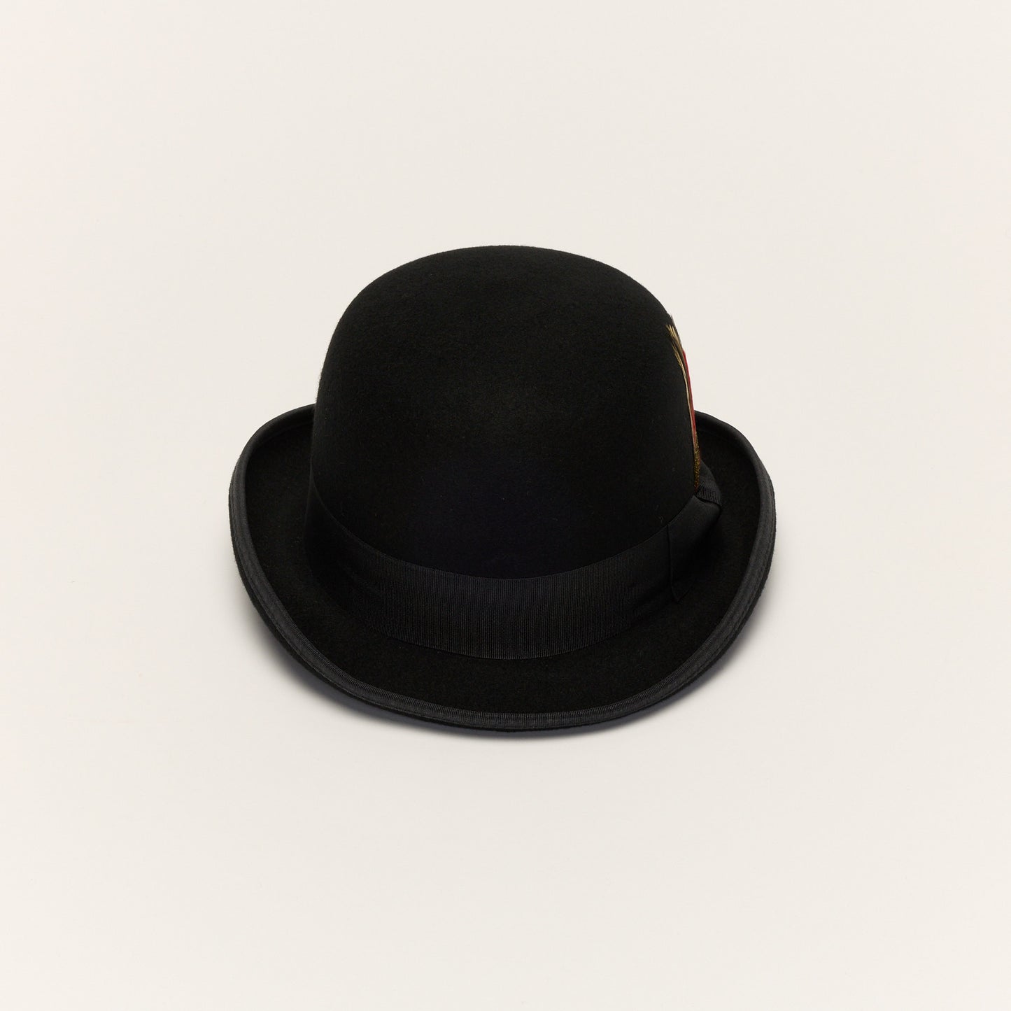
                  
                    Black Wool Bowler Hat With Curved Brim
                  
                