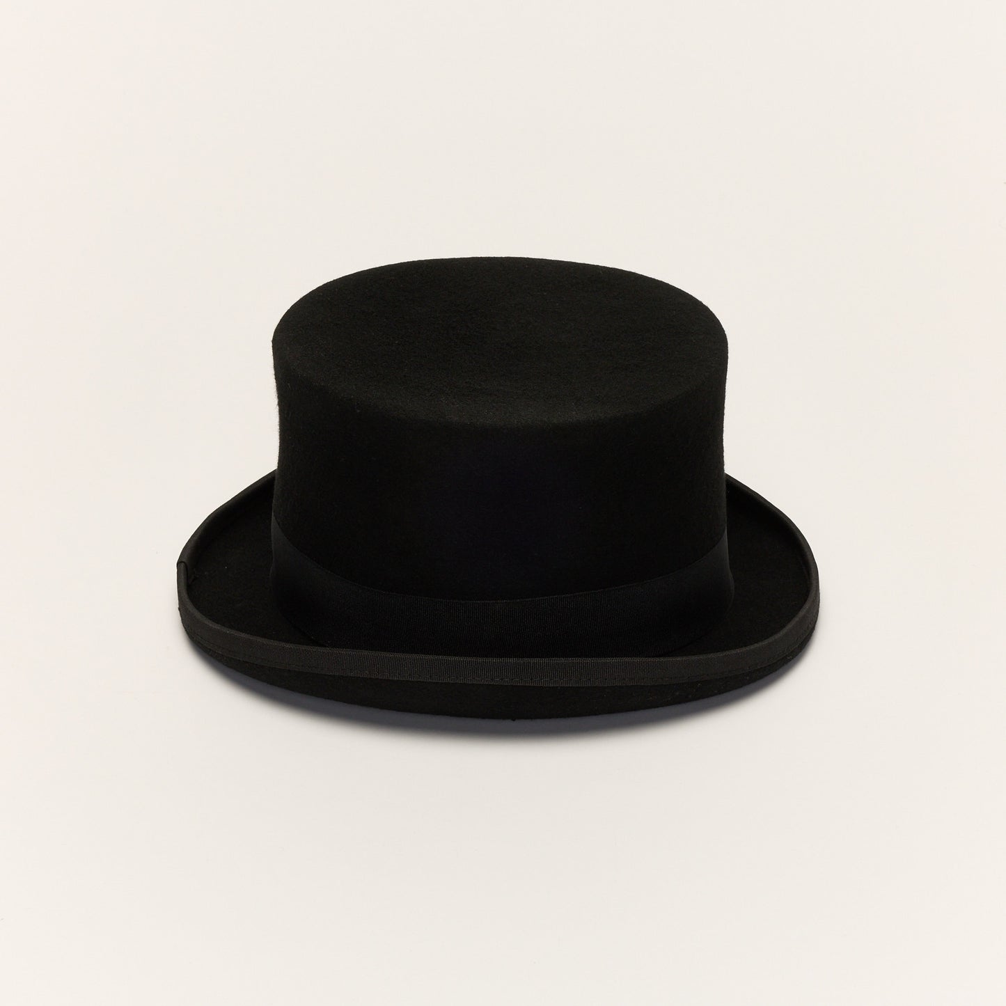 
                  
                    Black Wool Top Hat with Grosgrain Band
                  
                