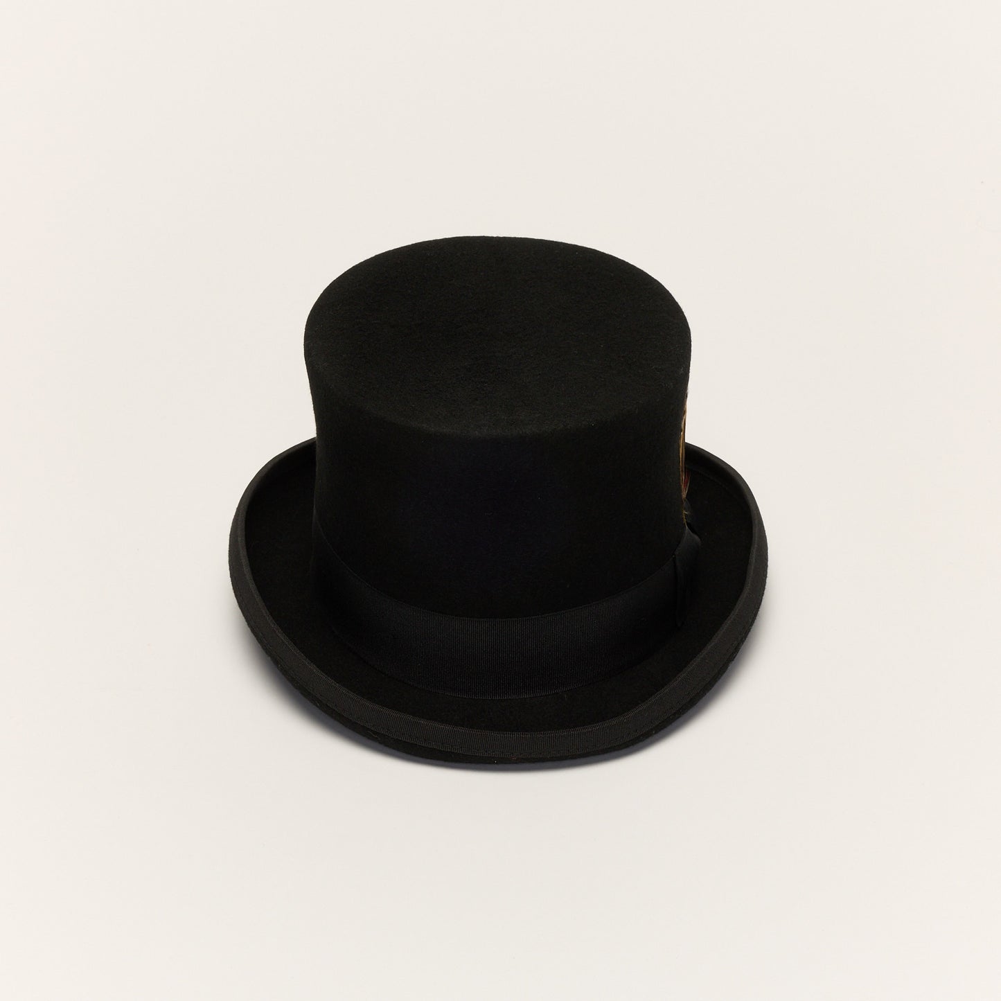
                  
                    Black Wool Top Hat with Grosgrain Band
                  
                
