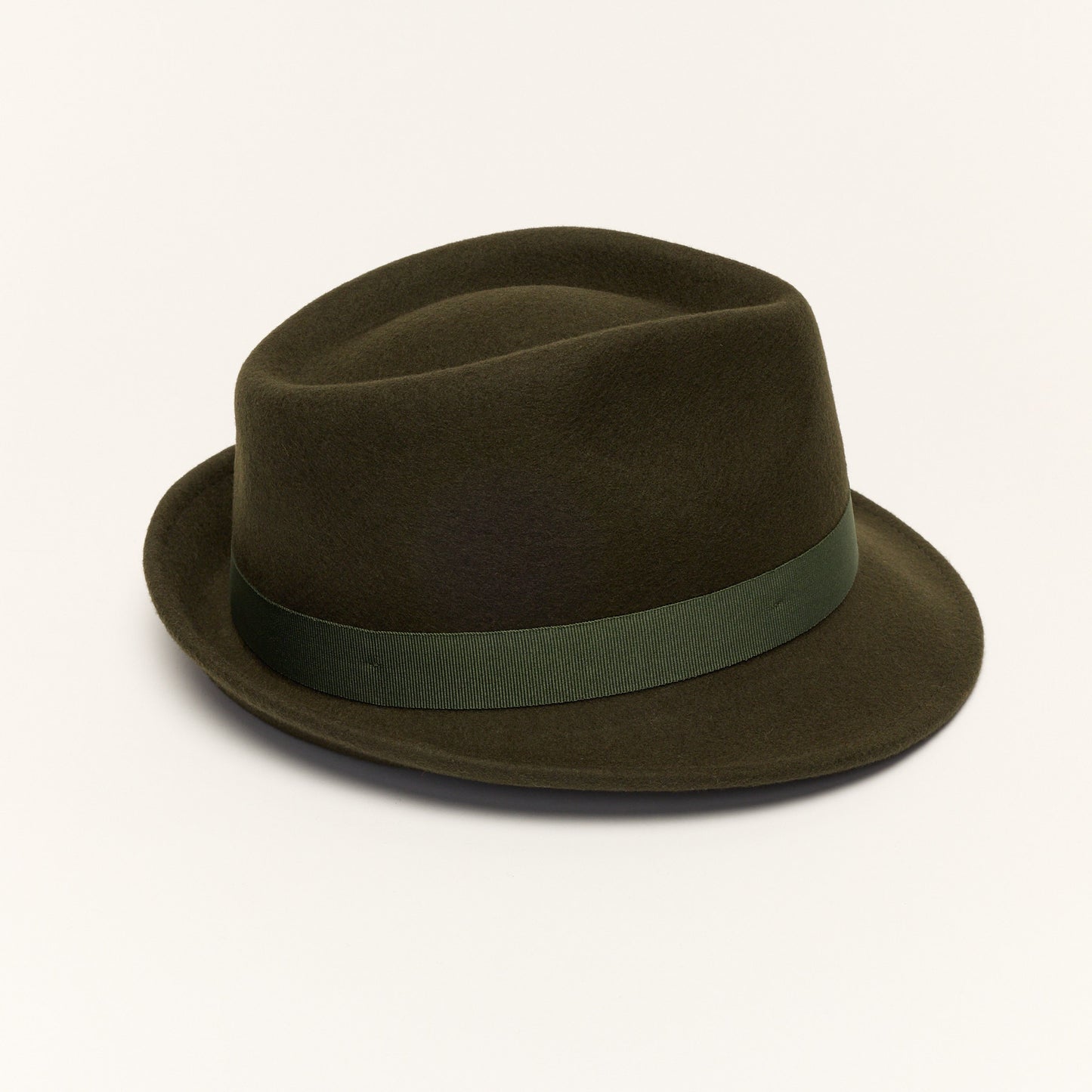 
                  
                    Khaki Trilby Hat With Teardrop Crown
                  
                