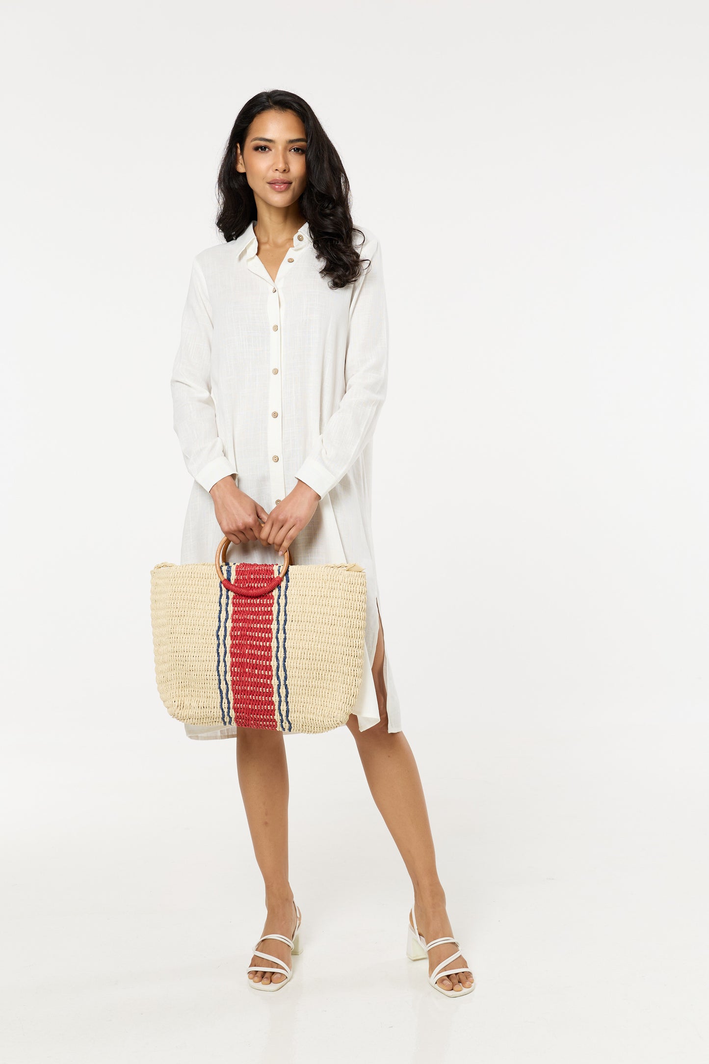 
                  
                    Striped Woven Beach Tote Bag
                  
                