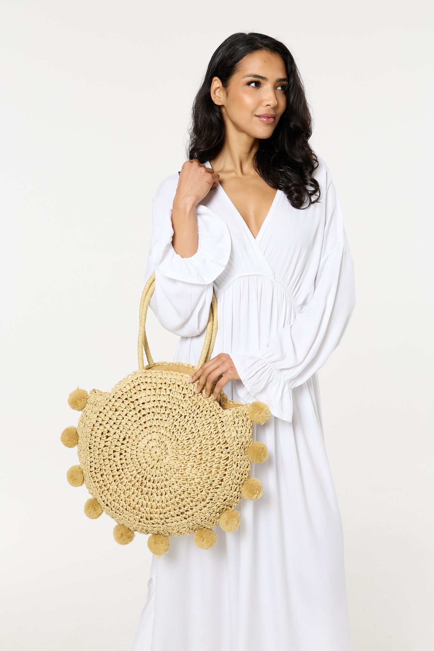 
                  
                    Pom Pom Round Beach Bag
                  
                