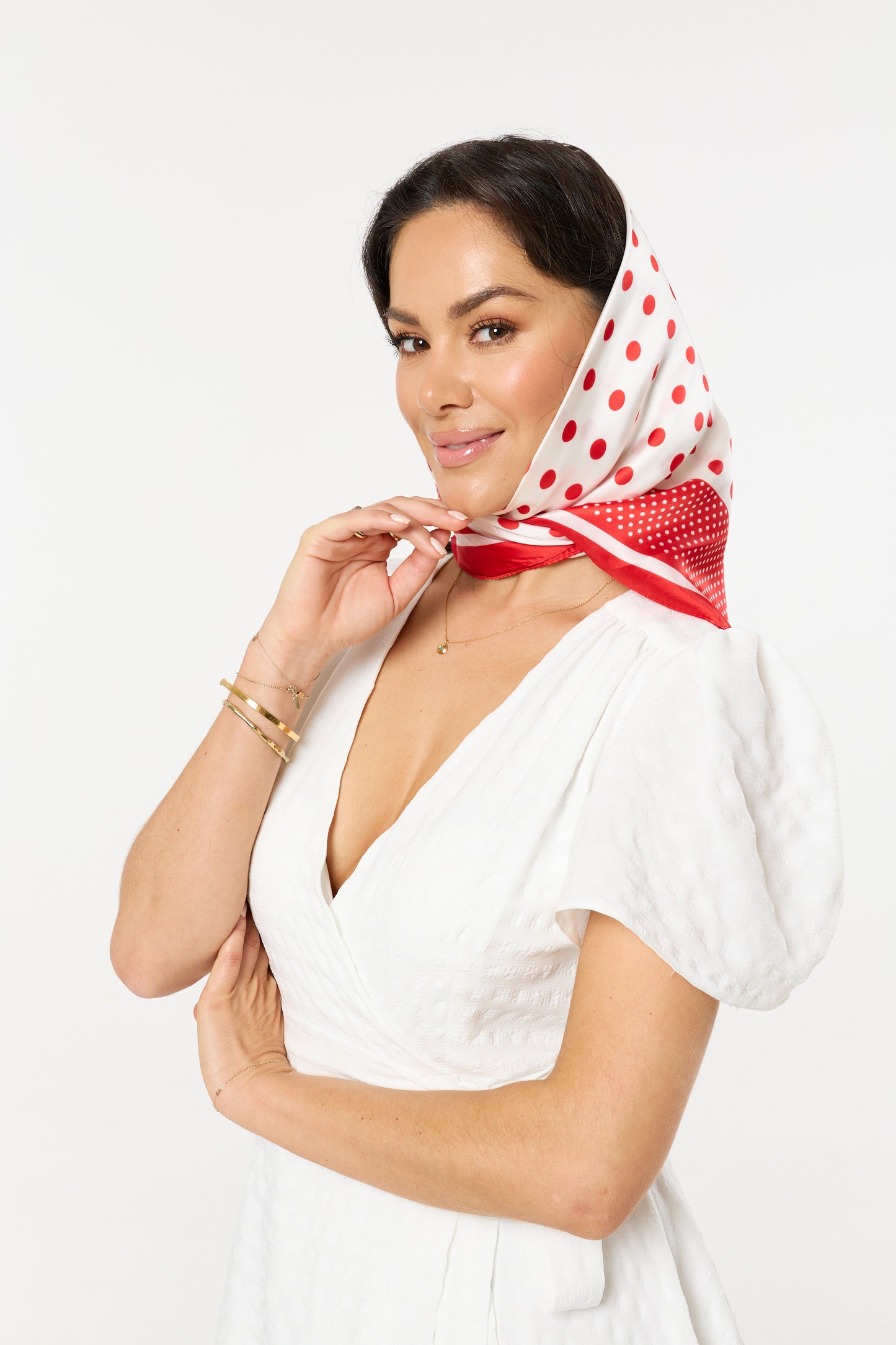 
                  
                    Retro Polka Dot Satin Scarf
                  
                