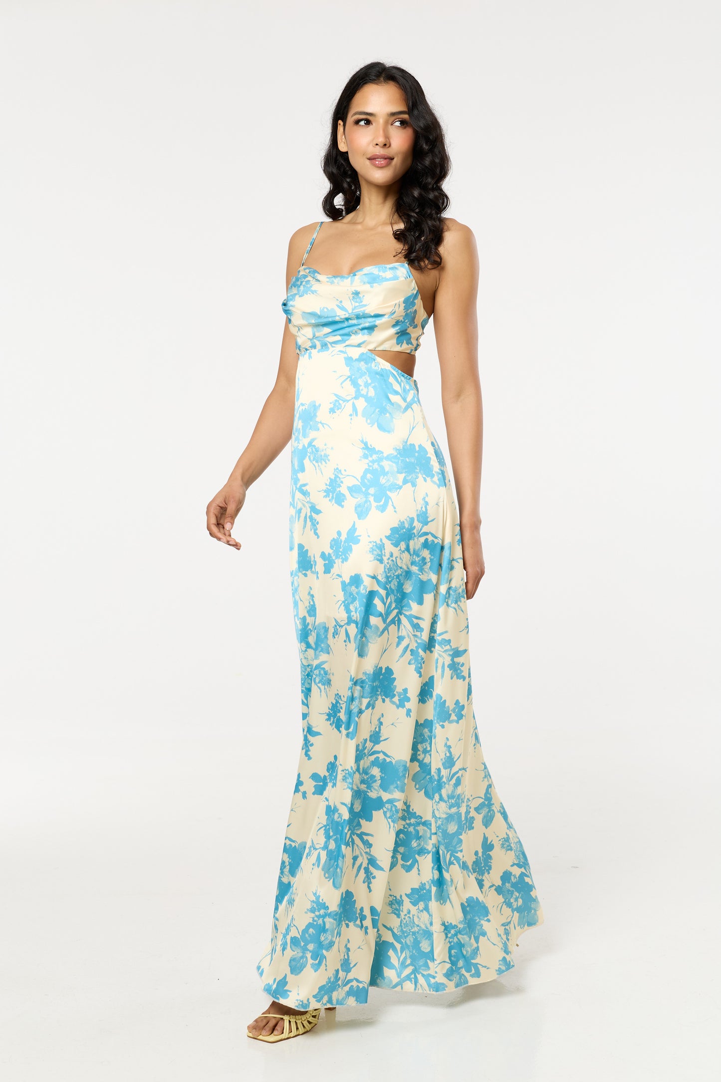 
                  
                    Blue Floral Cut Out Maxi Dress
                  
                