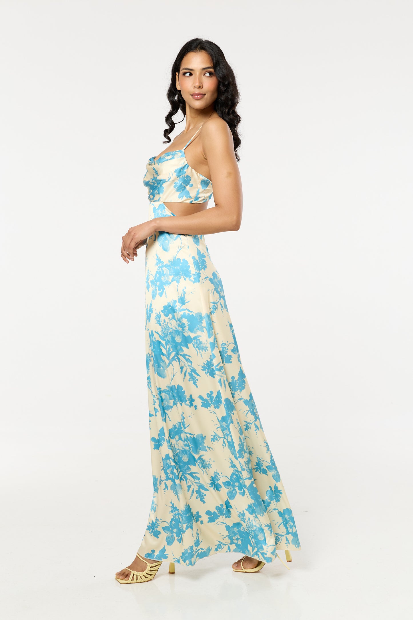 
                  
                    Blue Floral Cut Out Maxi Dress
                  
                