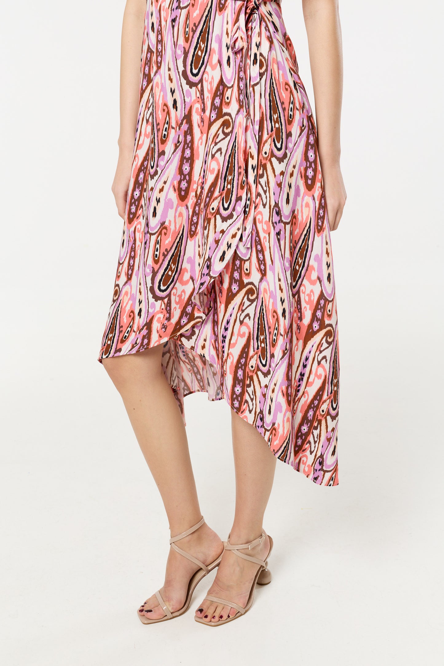 
                  
                    Pink Paisley Wrap Midi Dress
                  
                