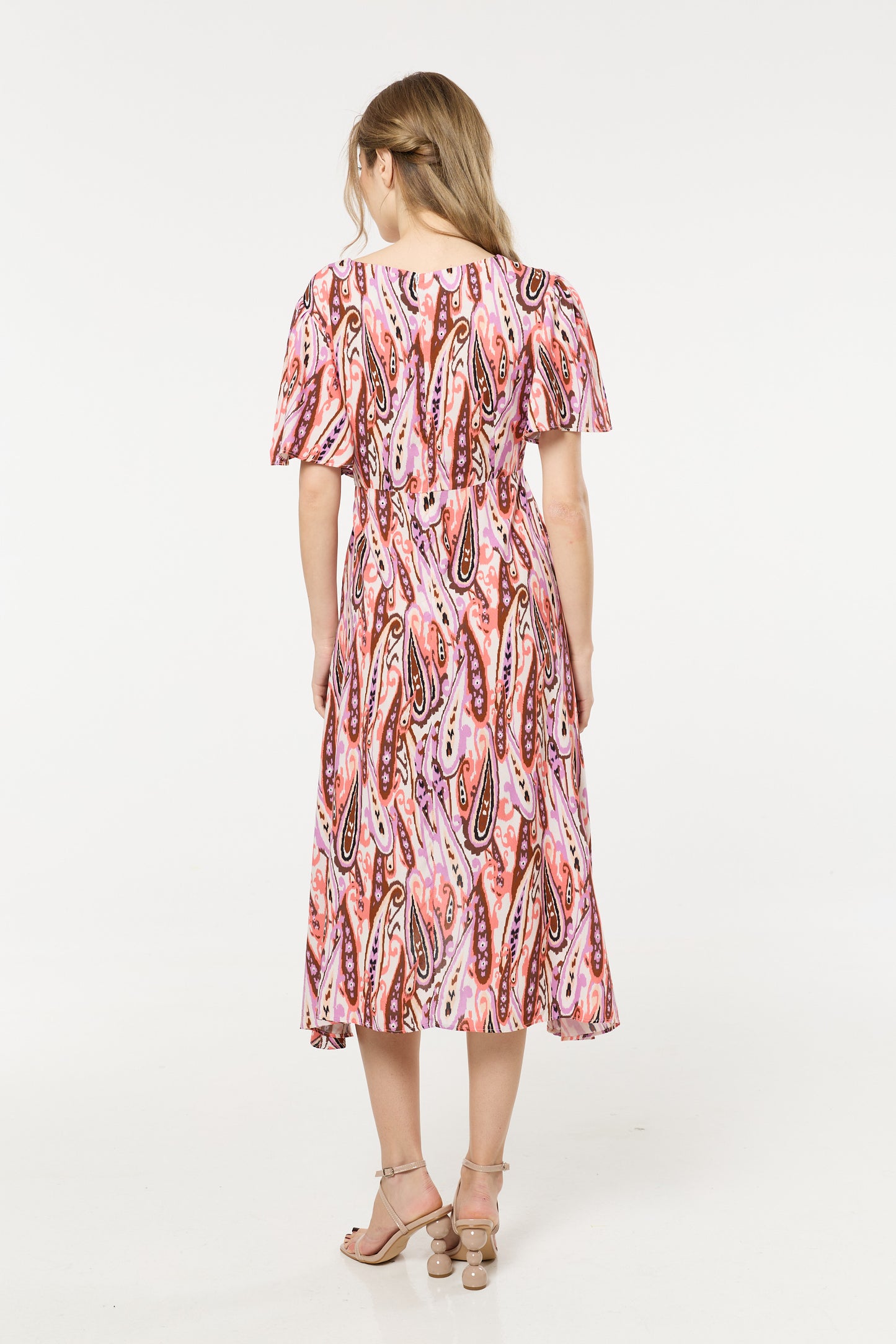 
                  
                    Pink Paisley Wrap Midi Dress
                  
                