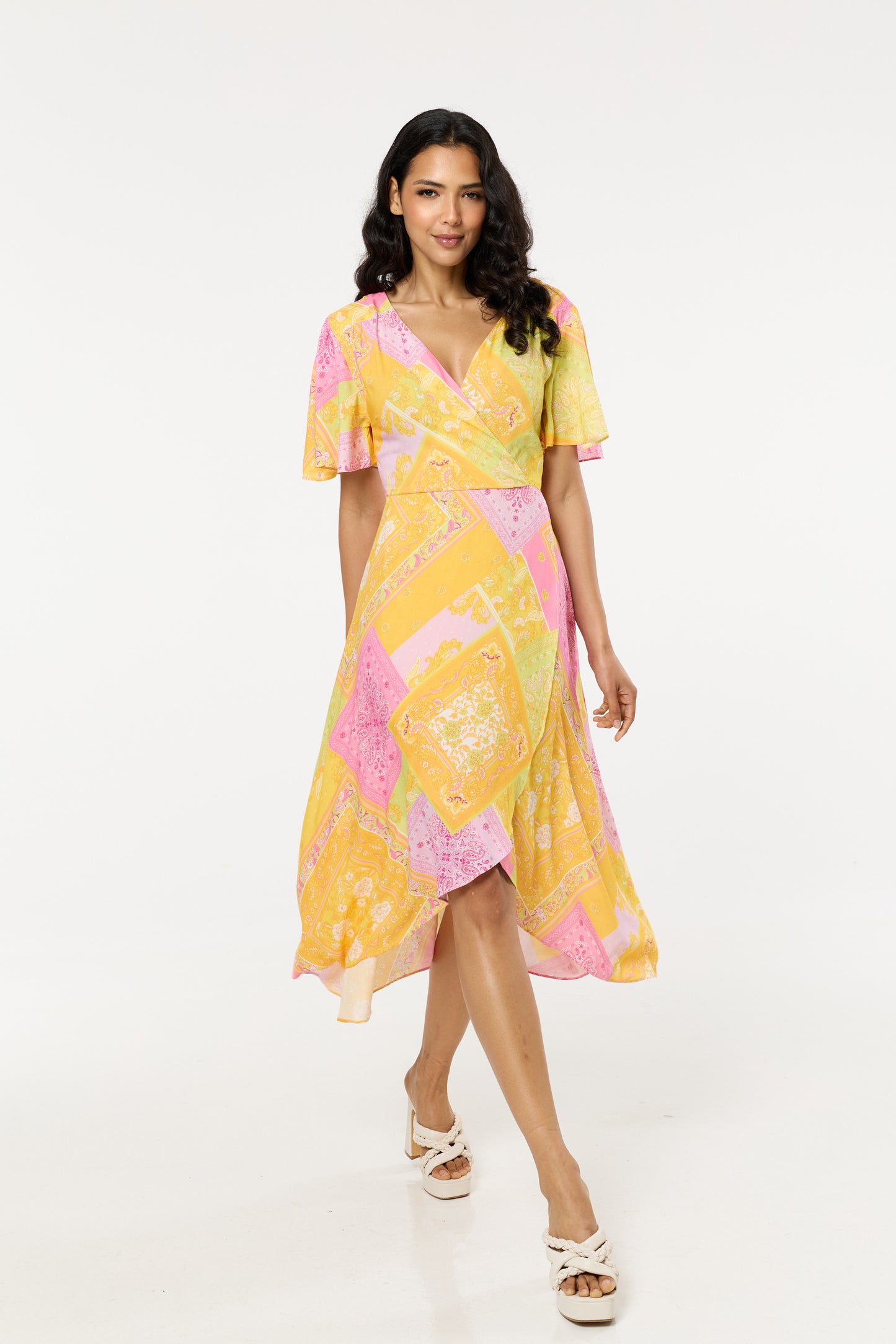liquorish a line lace detail midi dress in floral print ASTR the Label | Liran Floral Midi Dress in Pink Floral
