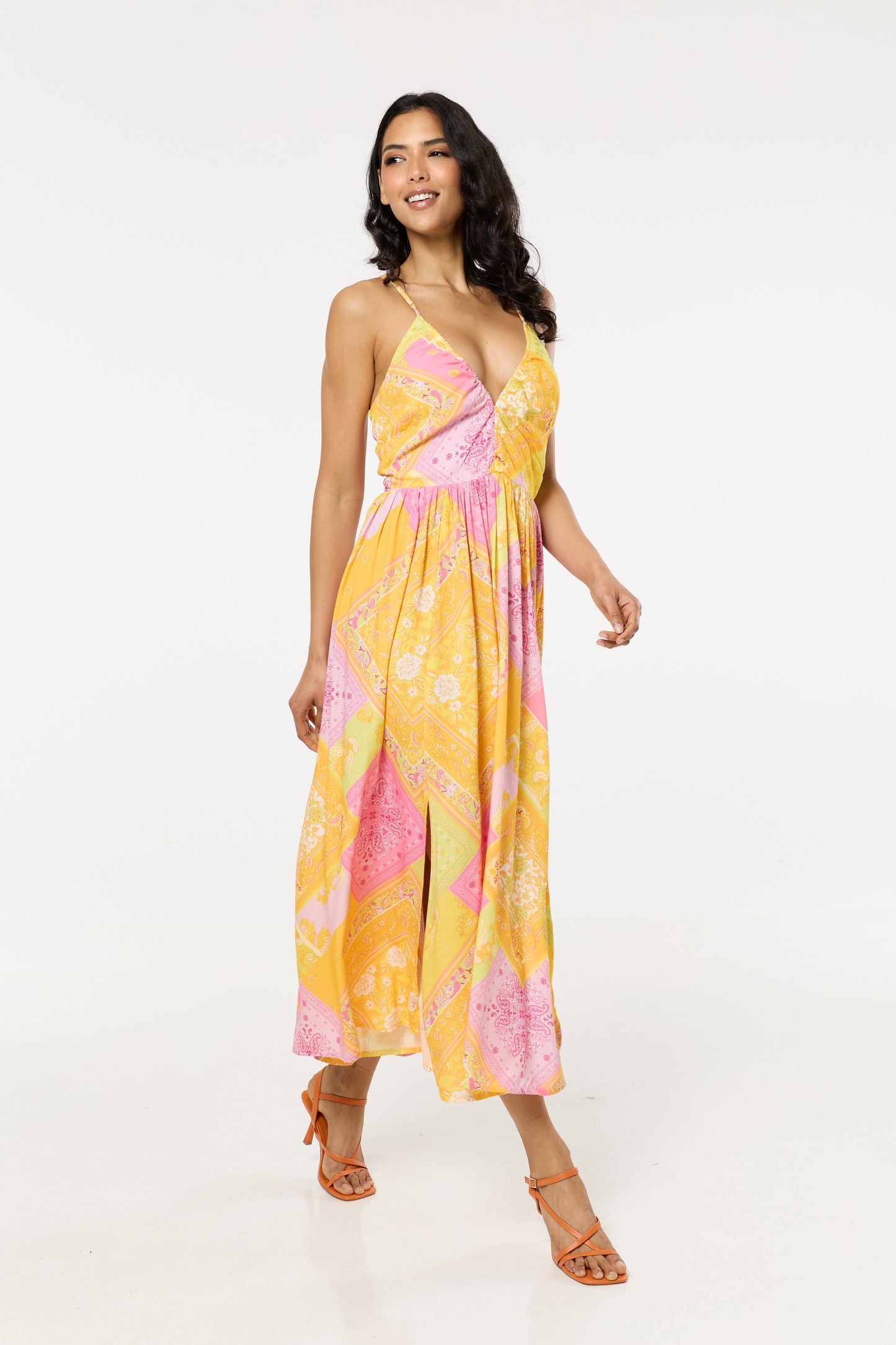 
                  
                    Paisley Print Open Back Maxi Dress
                  
                
