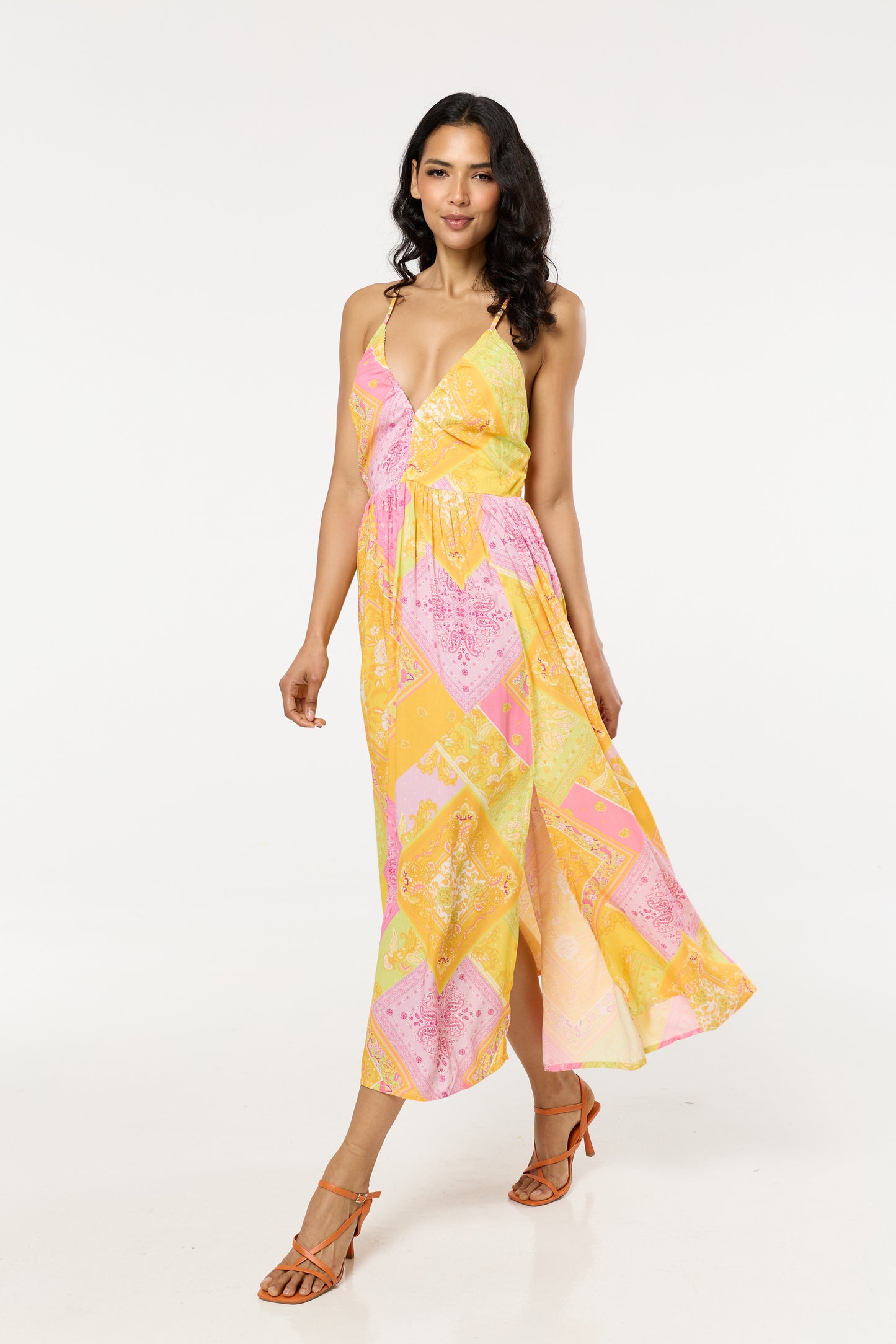 
                  
                    Paisley Print Open Back Maxi Dress
                  
                