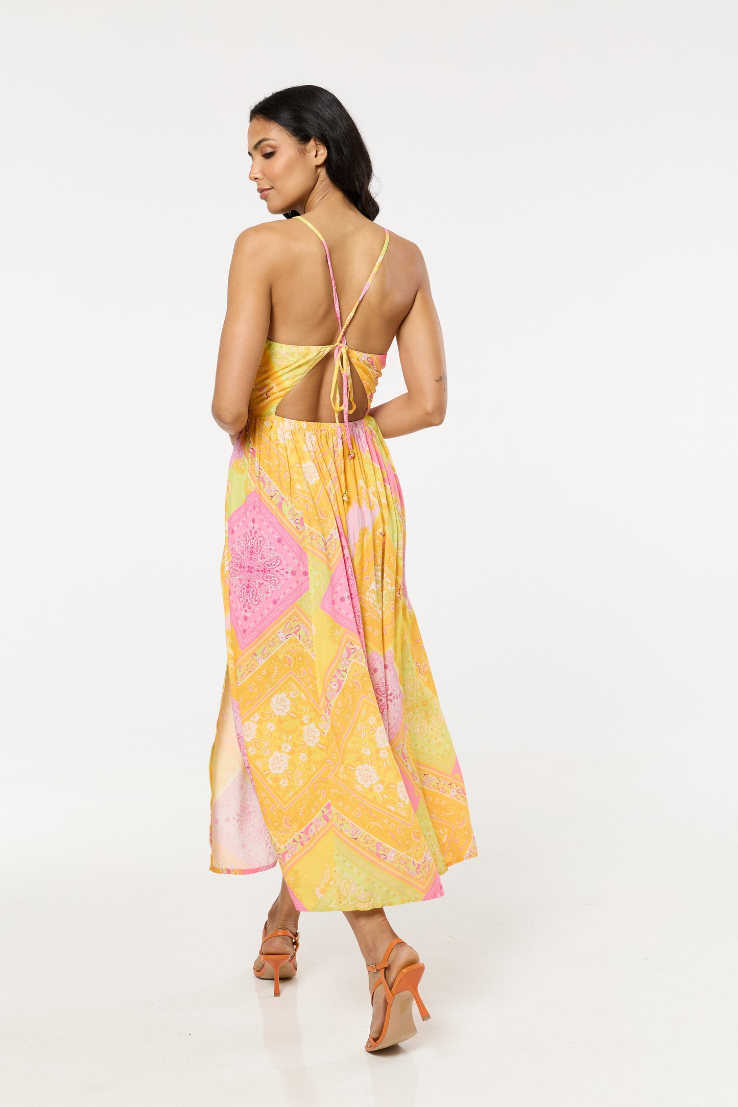 
                  
                    Paisley Print Open Back Maxi Dress
                  
                
