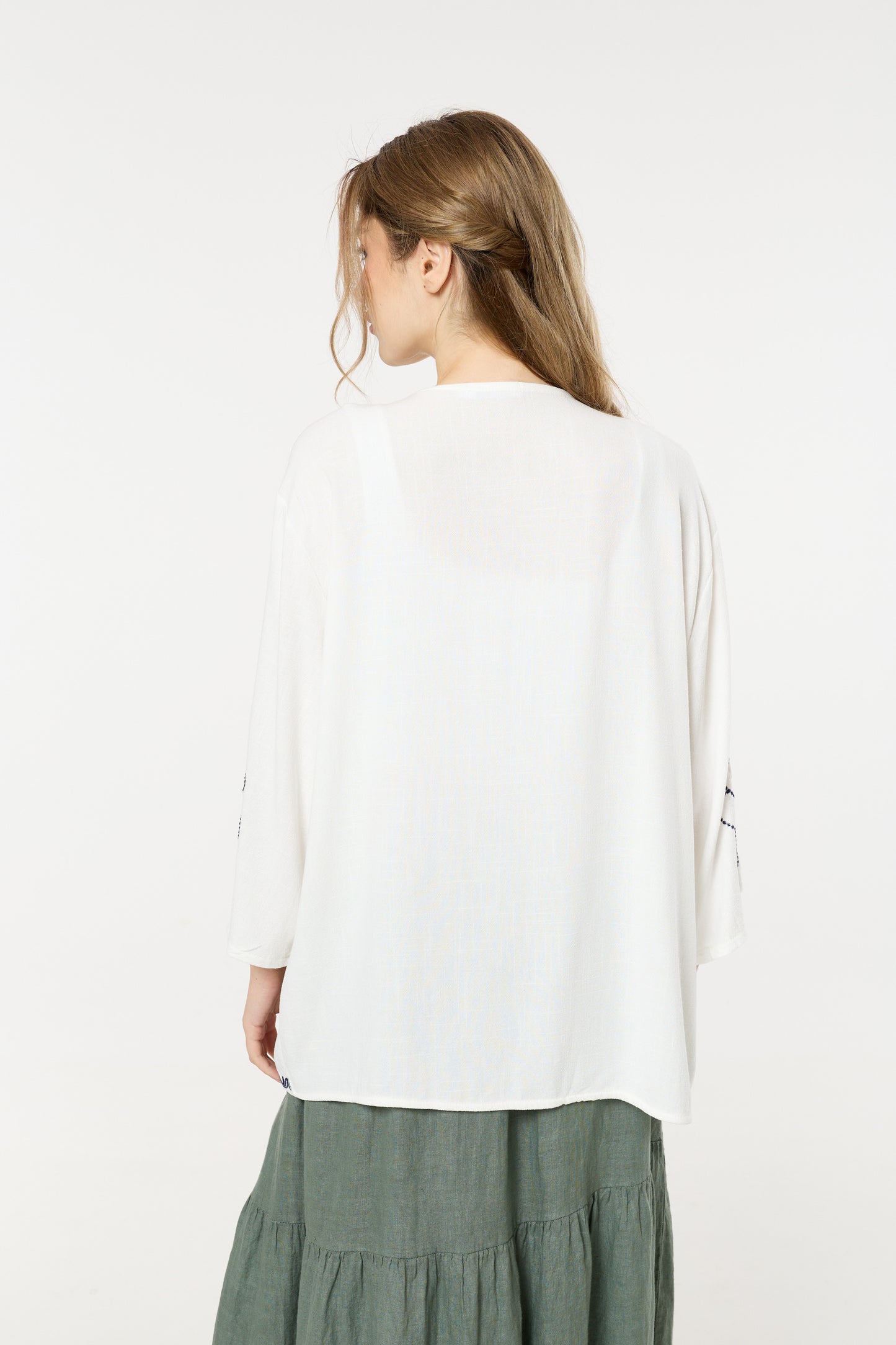 
                  
                    Floral Embroidered Open Front Kimono
                  
                