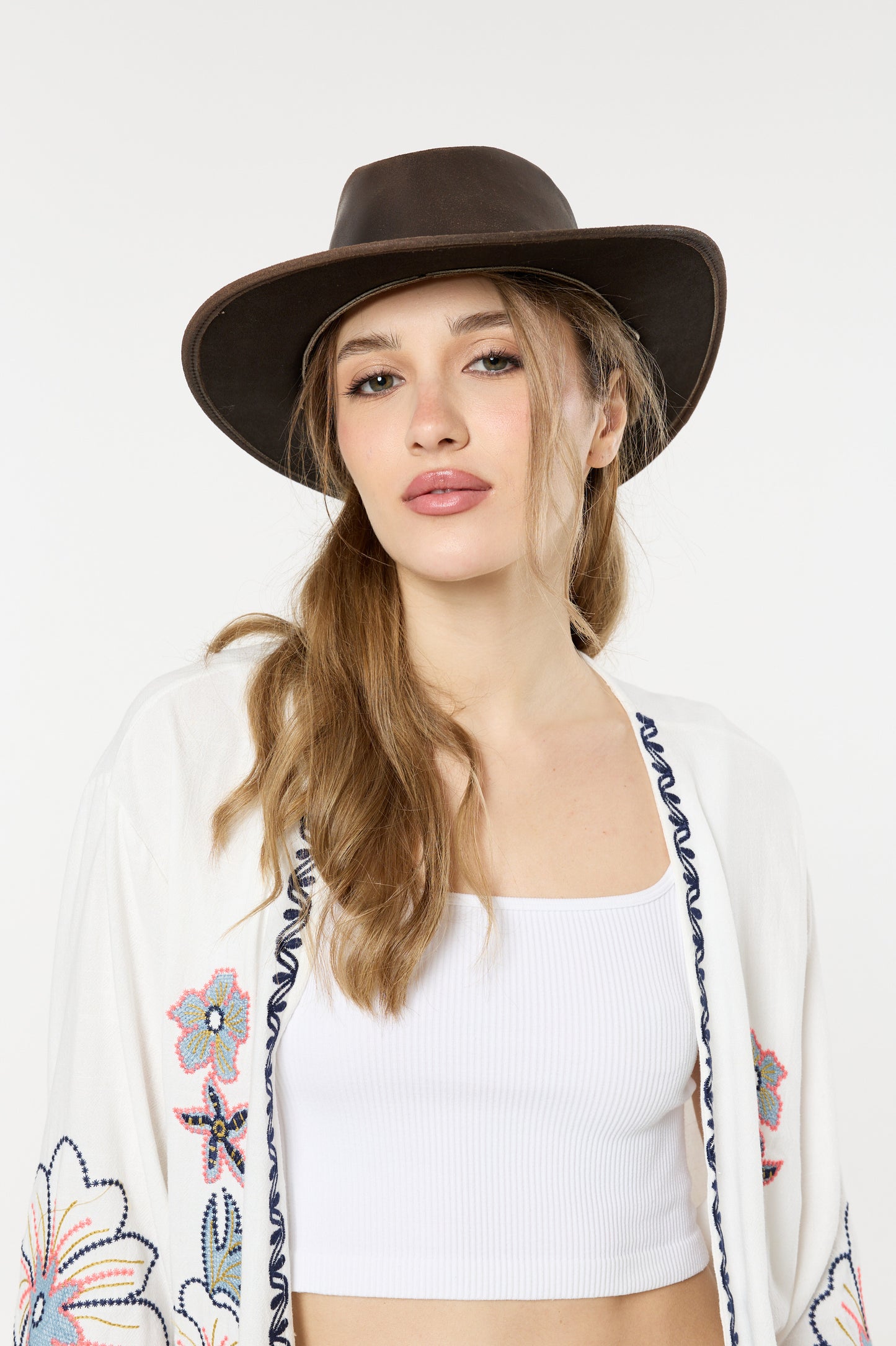 
                  
                    Brown Genuine Leather Cowboy Hat
                  
                
