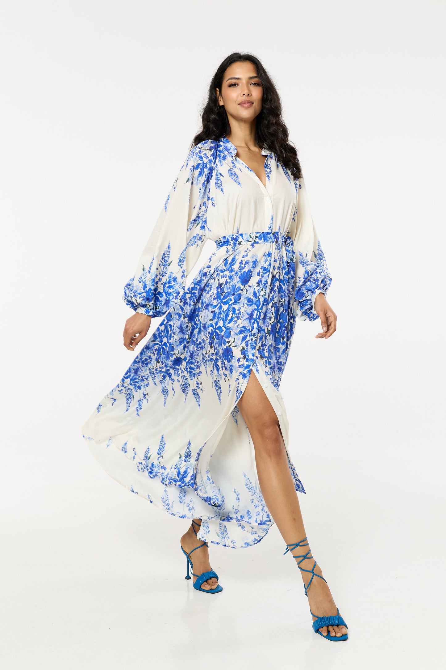 
                  
                    Blue Floral Maxi Dress
                  
                
