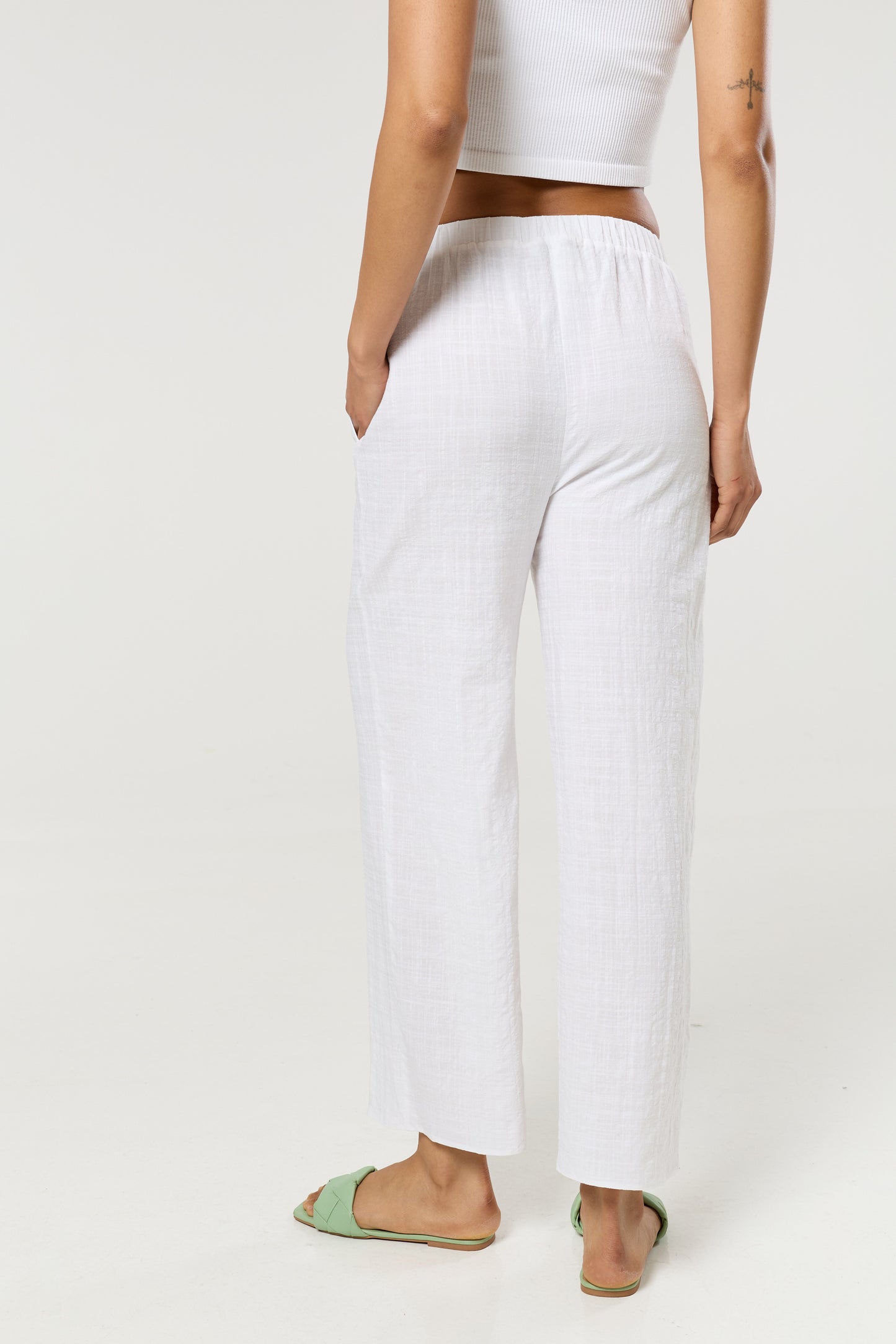 
                  
                    White Relaxed Fit Wide Leg Trousers
                  
                