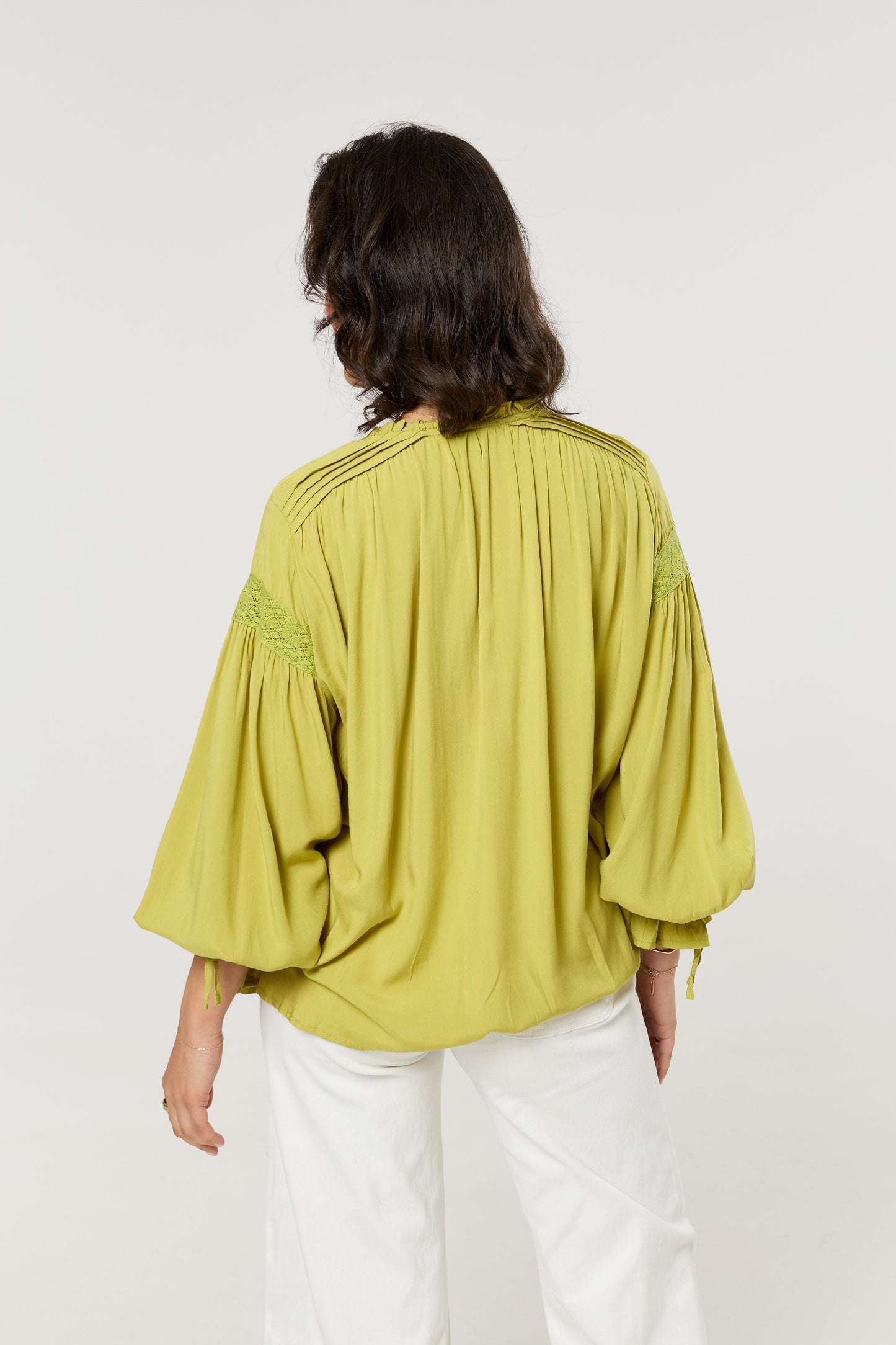 
                  
                    Lime Green Lace Detail Shirt
                  
                