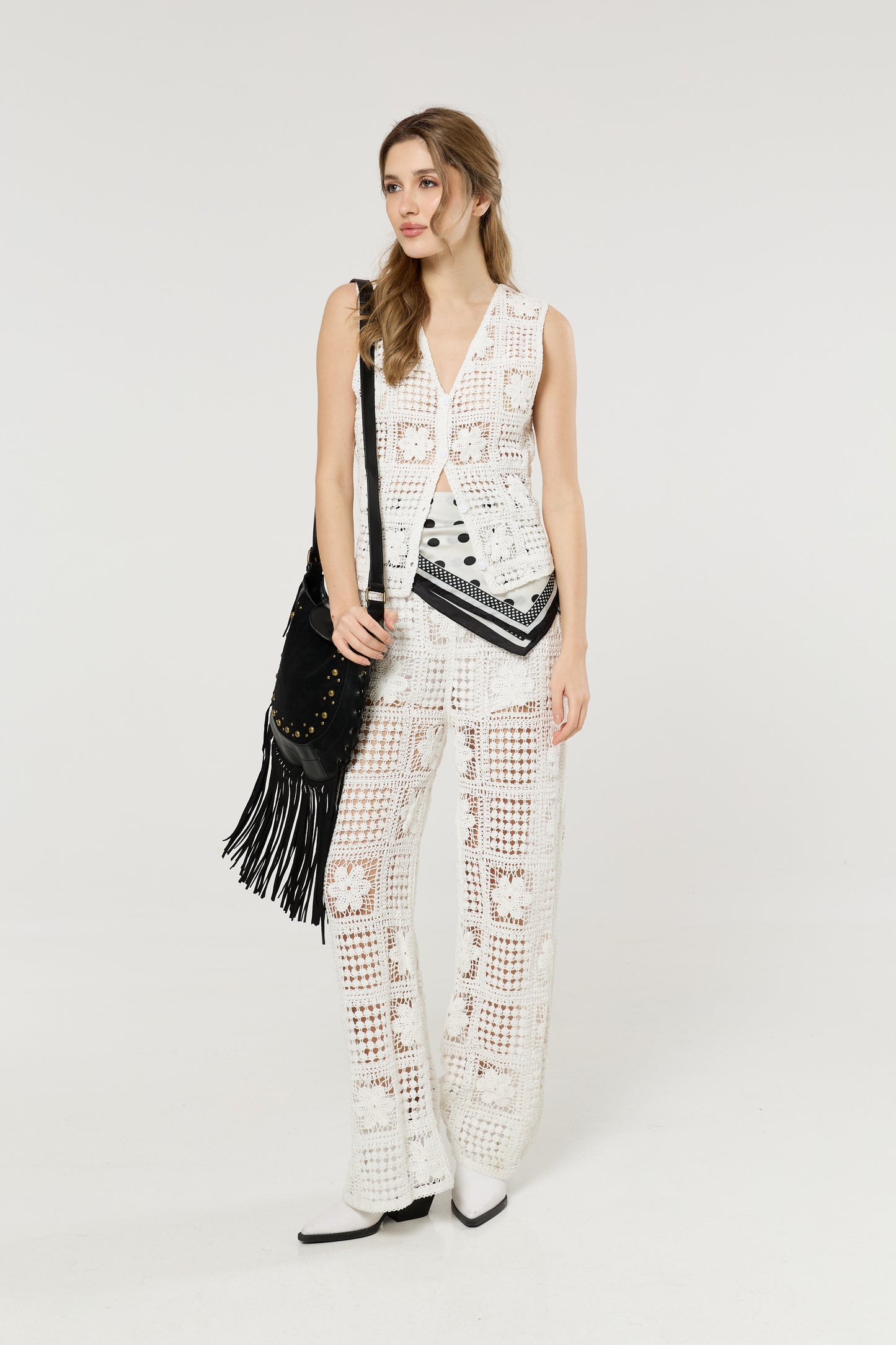 
                  
                    Black Fringe Stud Shoulder Bag
                  
                