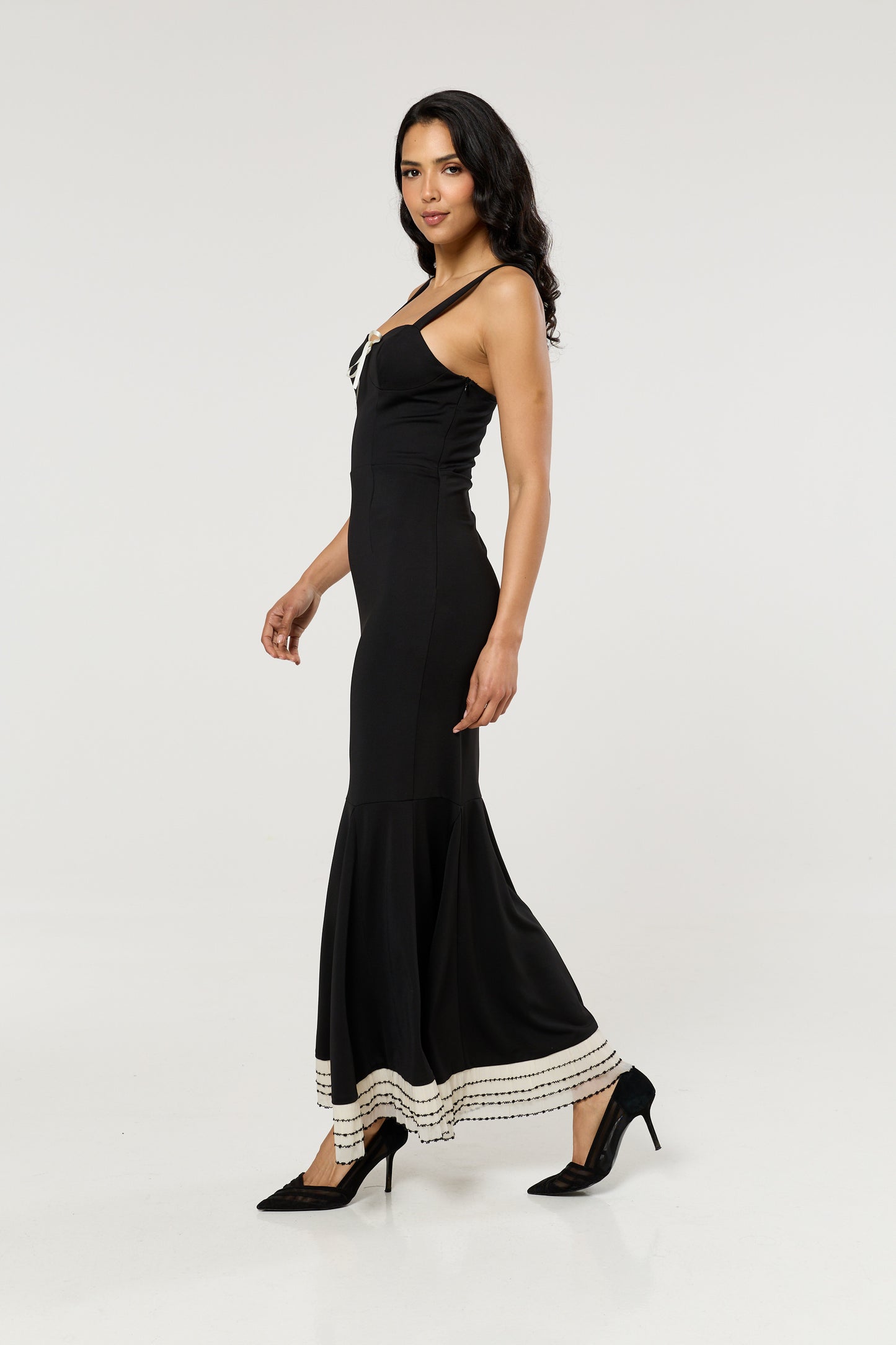 
                  
                    Black Contrast Hem Mermaid Maxi Dress
                  
                