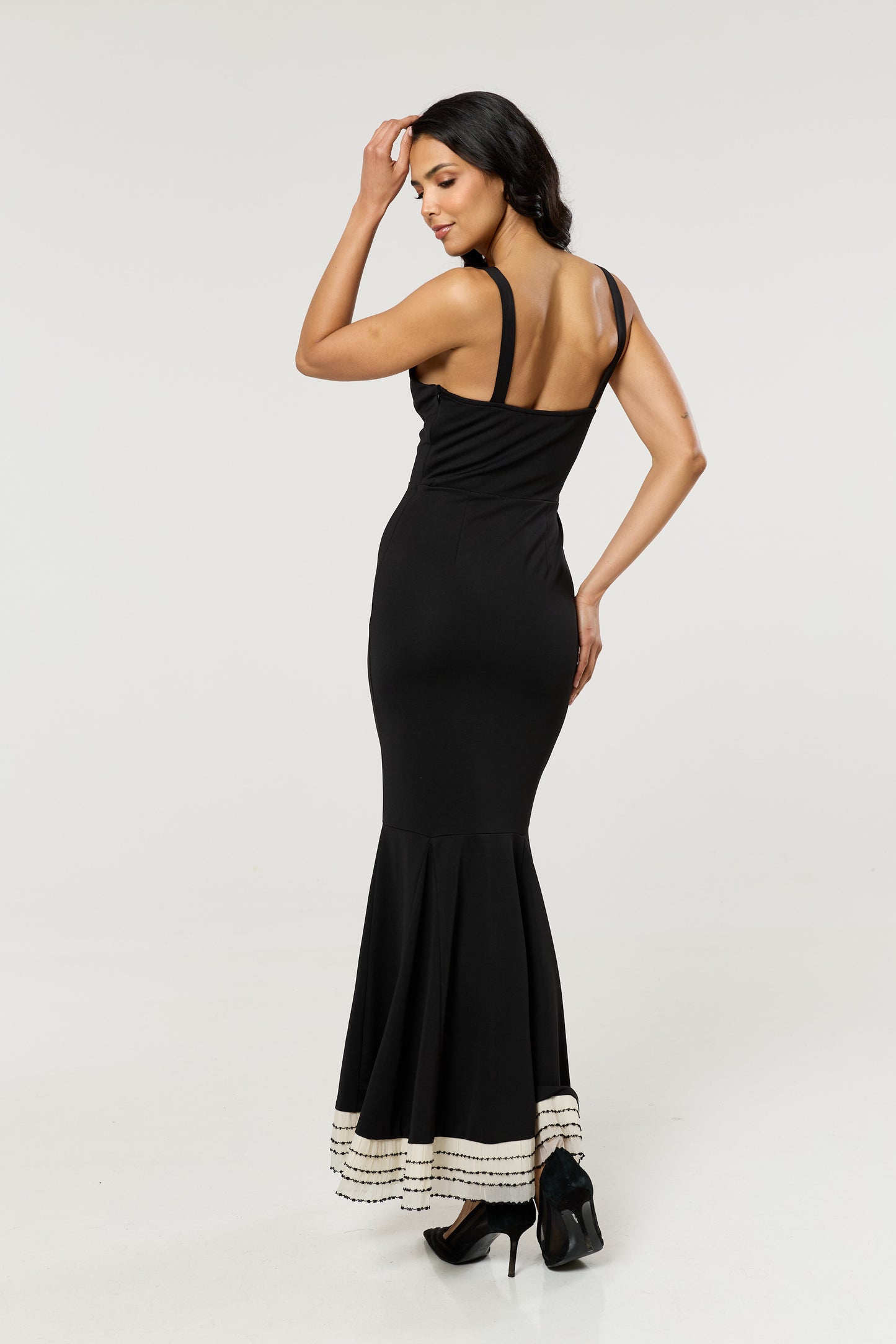 
                  
                    Black Contrast Hem Mermaid Maxi Dress
                  
                