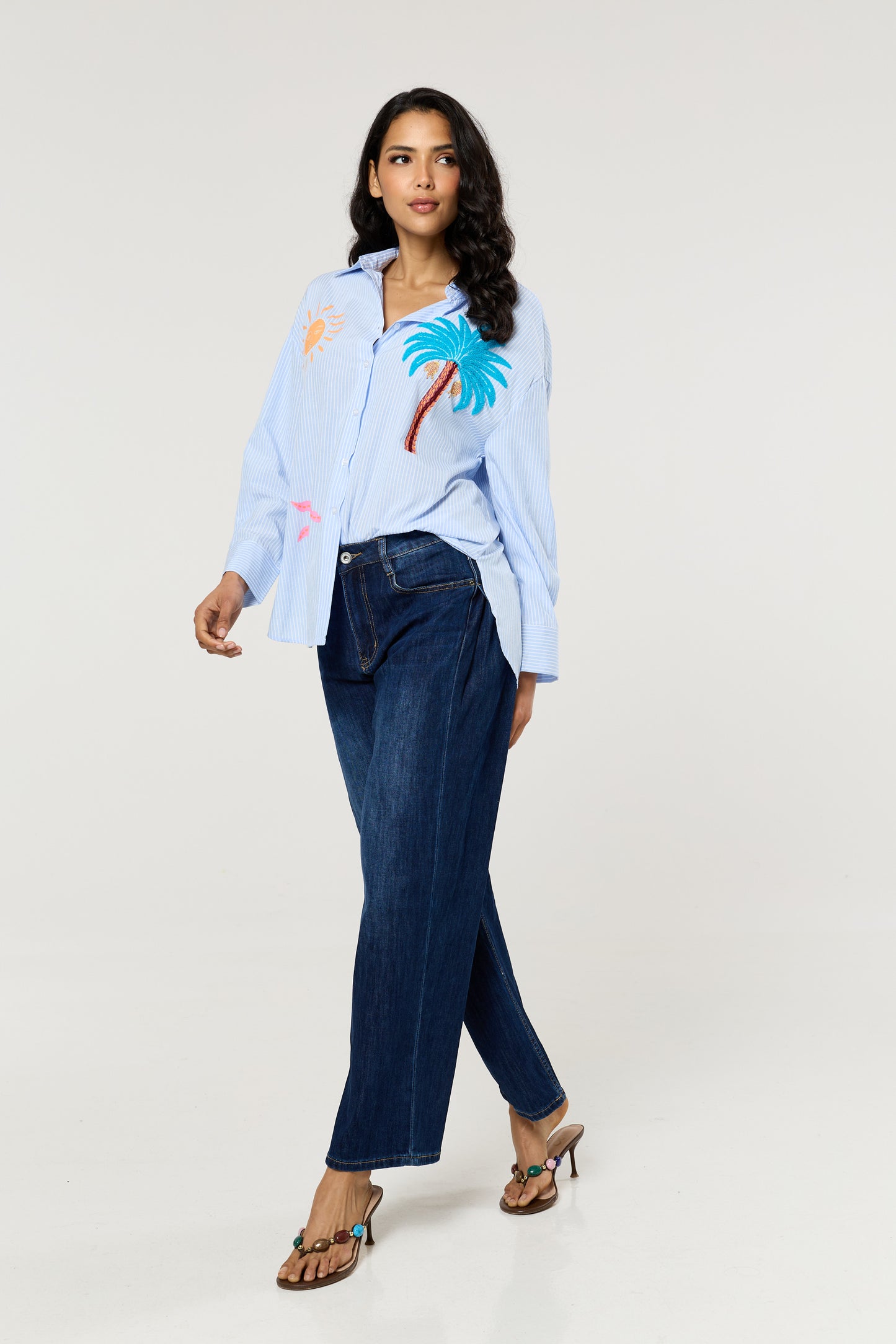 
                  
                    Tropical Embroidered Stripe Shirt
                  
                