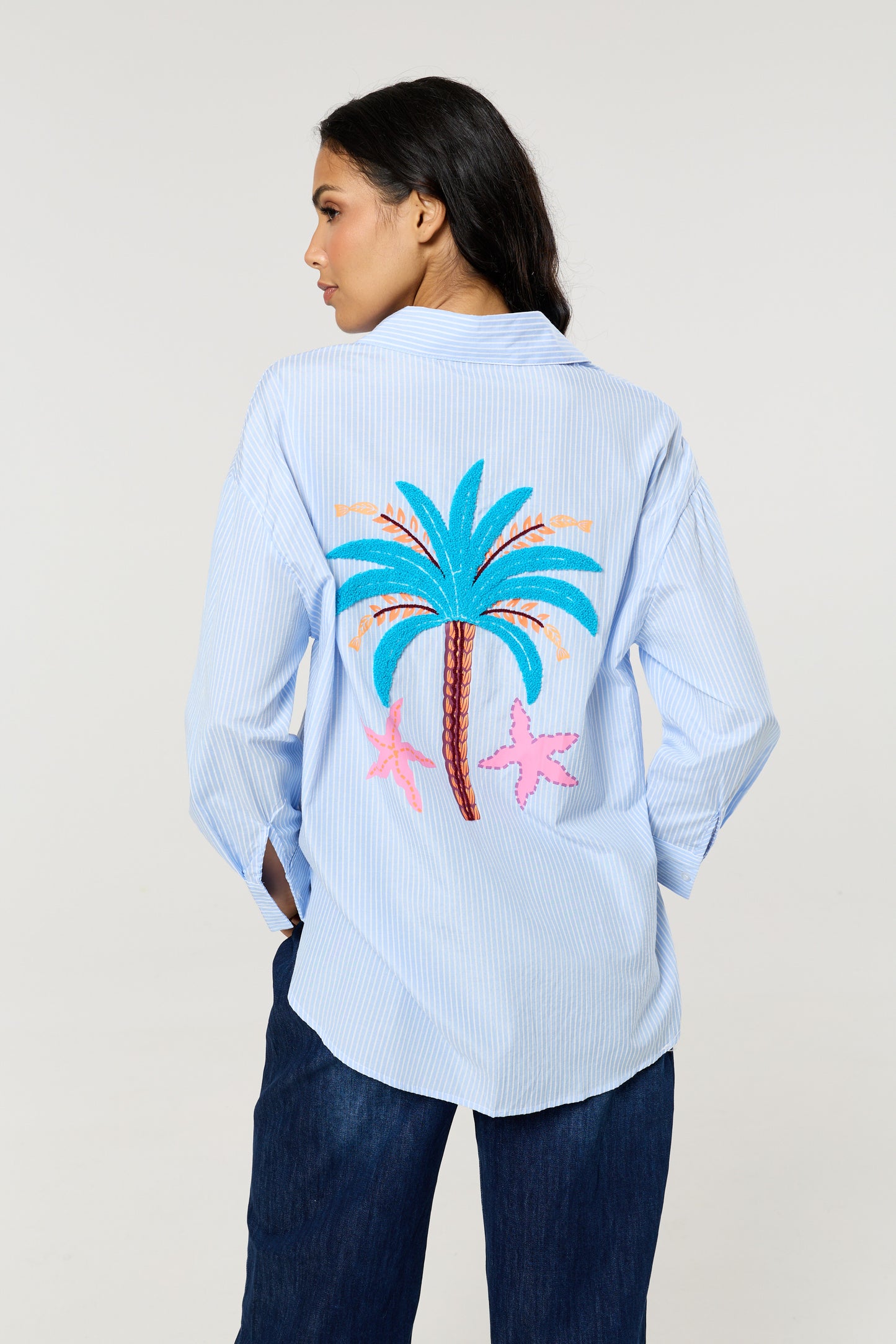 
                  
                    Tropical Embroidered Stripe Shirt
                  
                