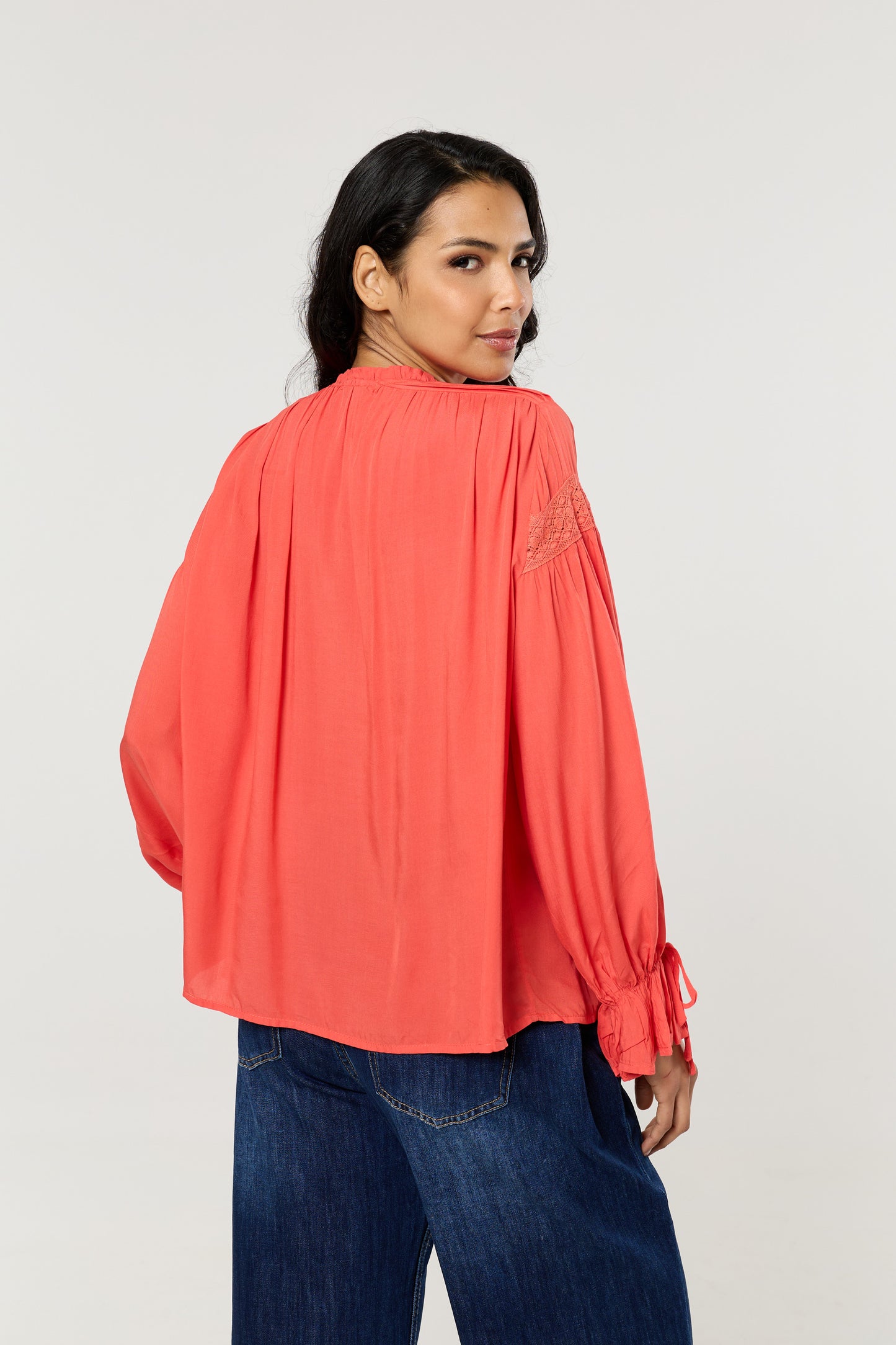 
                  
                    Coral Lace Detail Shirt
                  
                